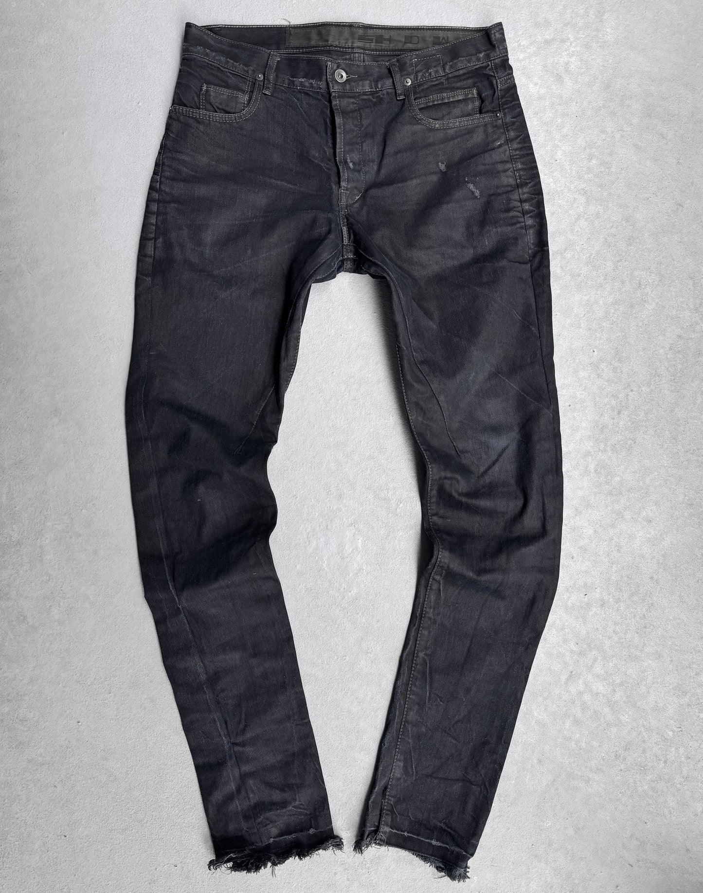 Rick Owens DRKSHDW Early 00s Indigo Waxed ‘Detroit Cut’ Denim