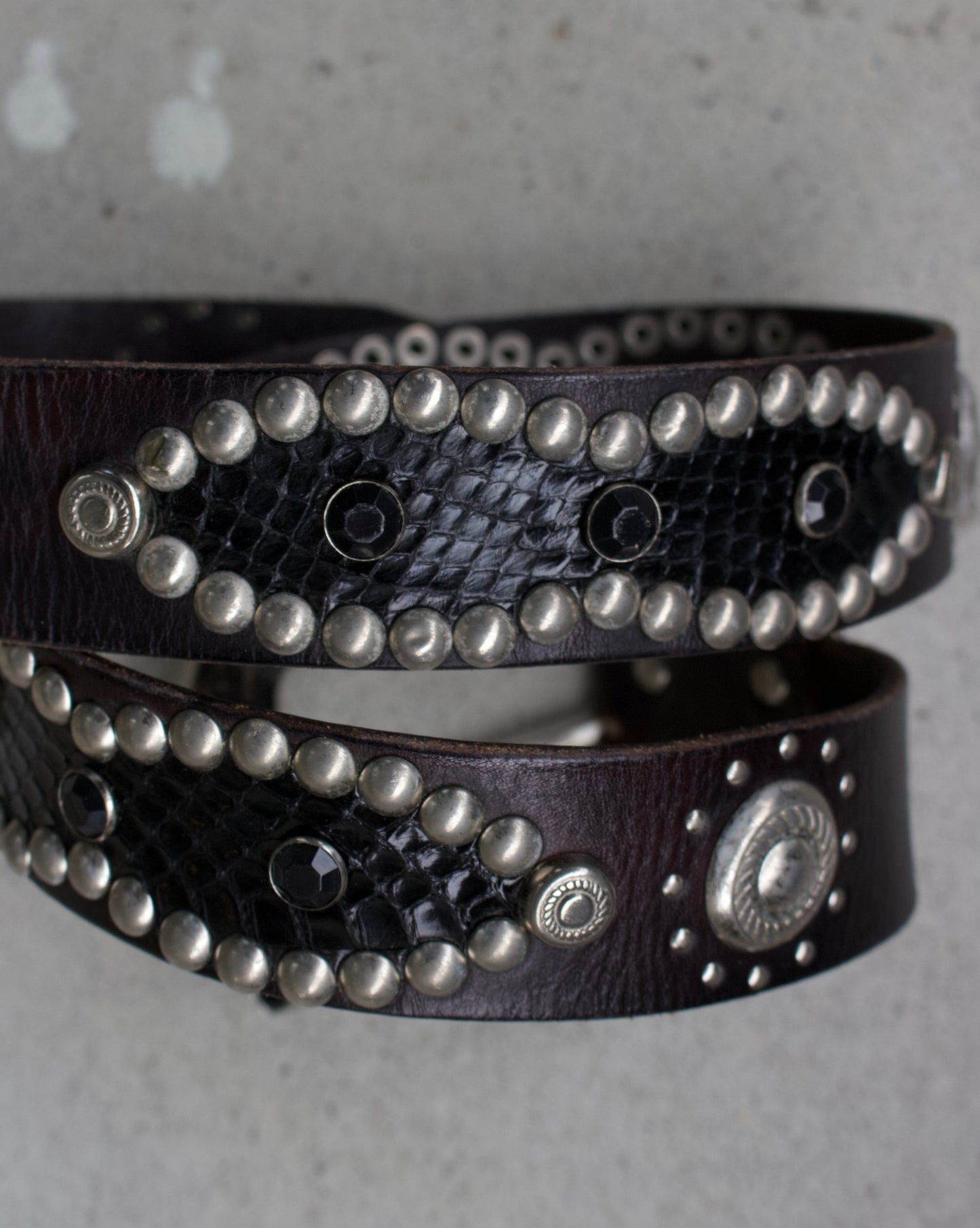 Tornado Mart 00s Western Buckle Python Leather Belt