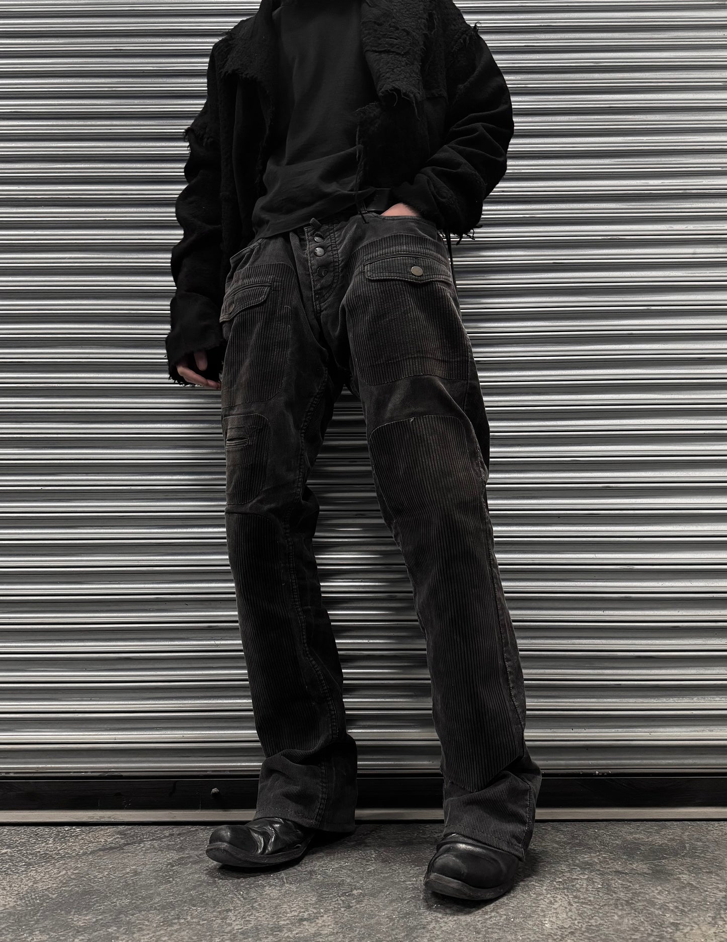 MiharaYasuhiro AW03 Reconstructed Corduroy Patchwork Bootcut Pants