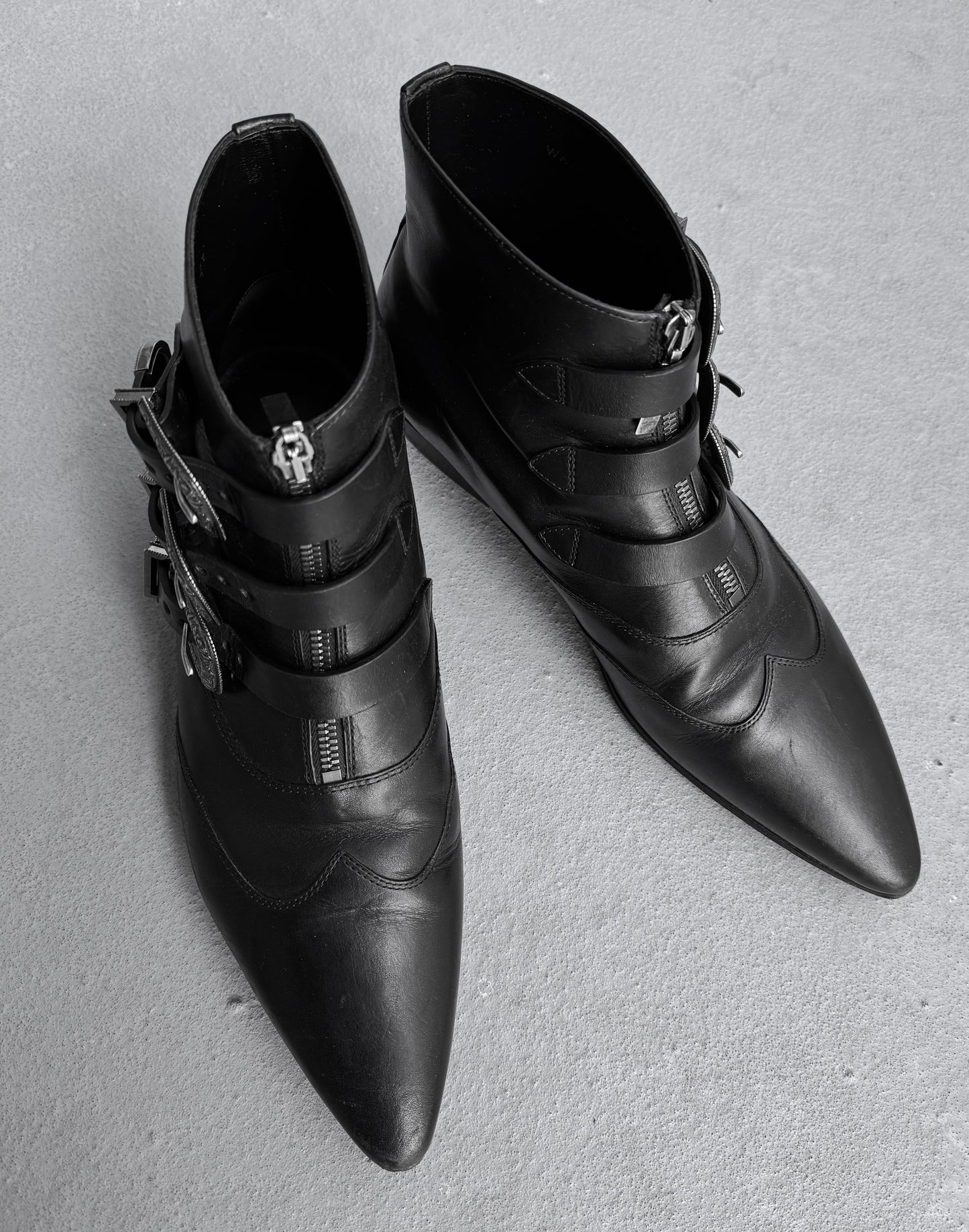 Saint Laurent Paris SS19 Western Buckle Belted ‘Stan’ Ankle Boots