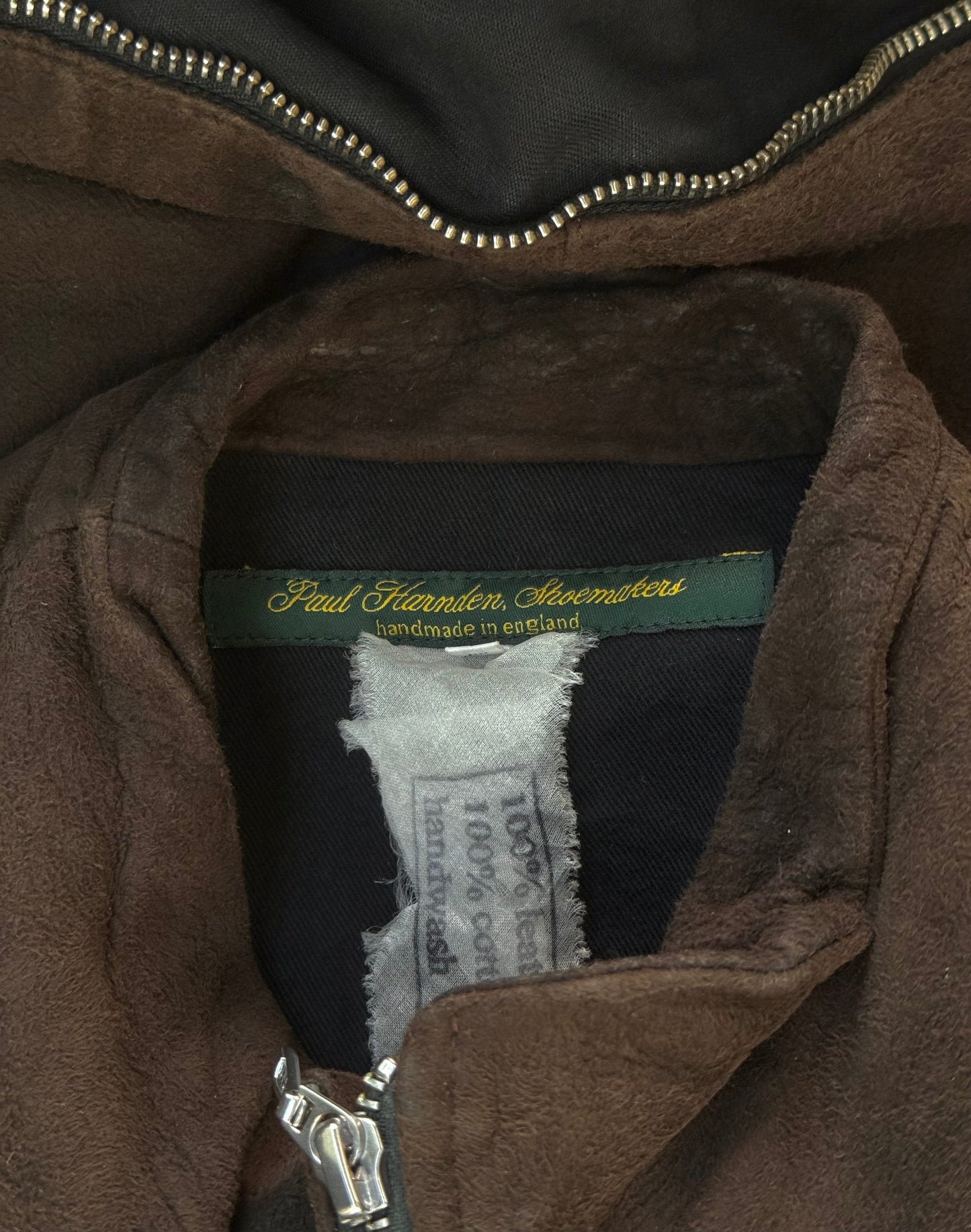 Paul Harnden Shoemakers Brown Chamois Suede Leather Jerkin Jacket