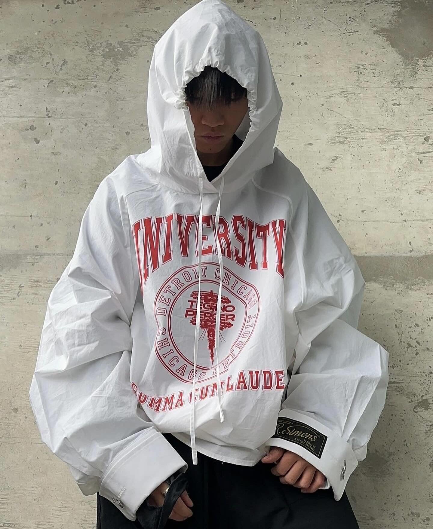 Raf Simons SS22 “Techno Piercer” ‘Summa Cum Laude’ Graphic Hooded Shirt