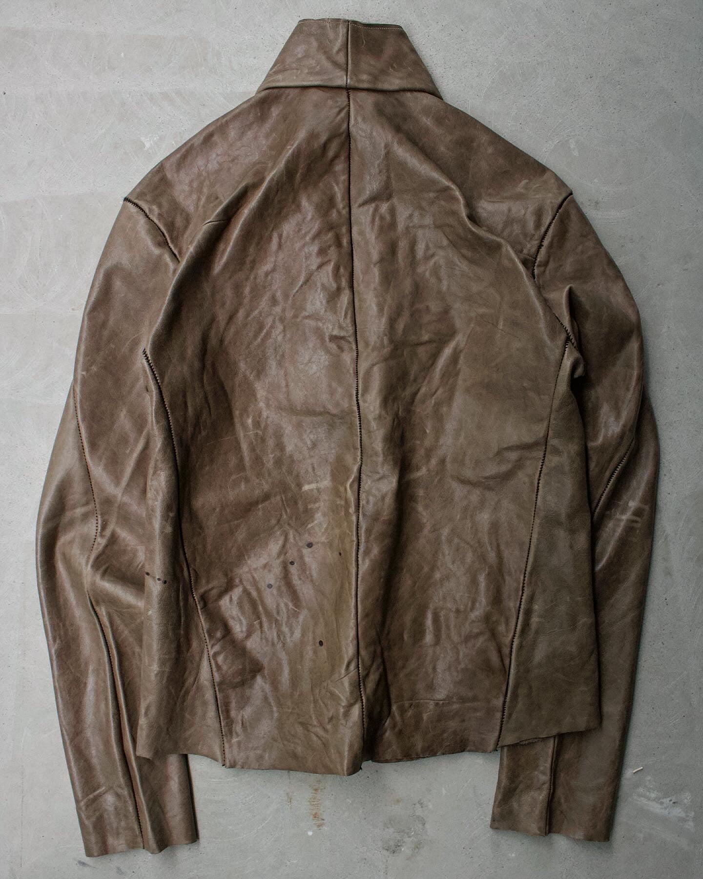 ZAM BARRETT FW22 Protological Archetype Cowhide Leather Shirt Jacket