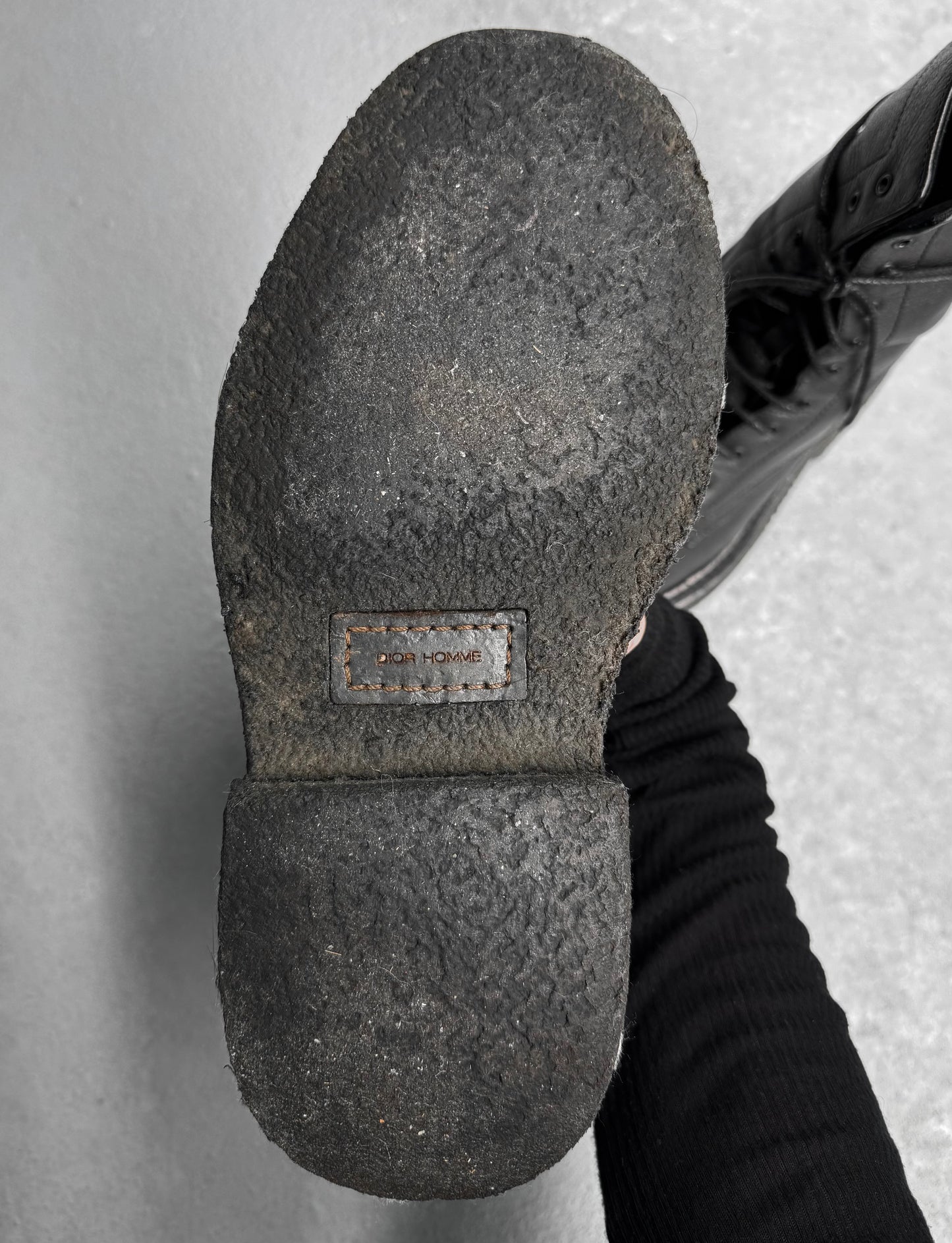 DIOR HOMME by Hedi Slimane AW07 “Navigate” Military Leather Lace-up Combat Boots