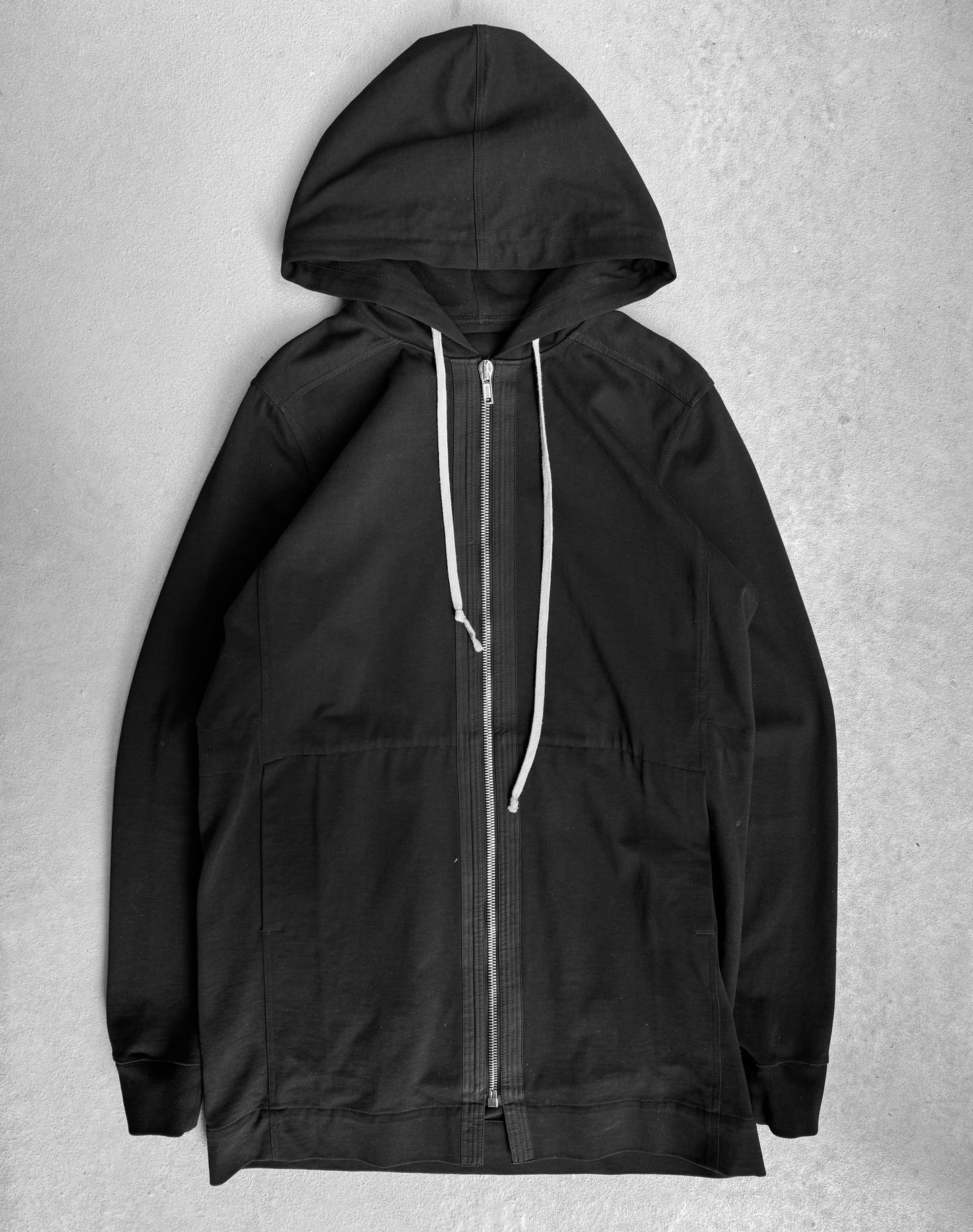 Rick Owens AW17 “GLITTER” Black Long Zip-up Hoodie