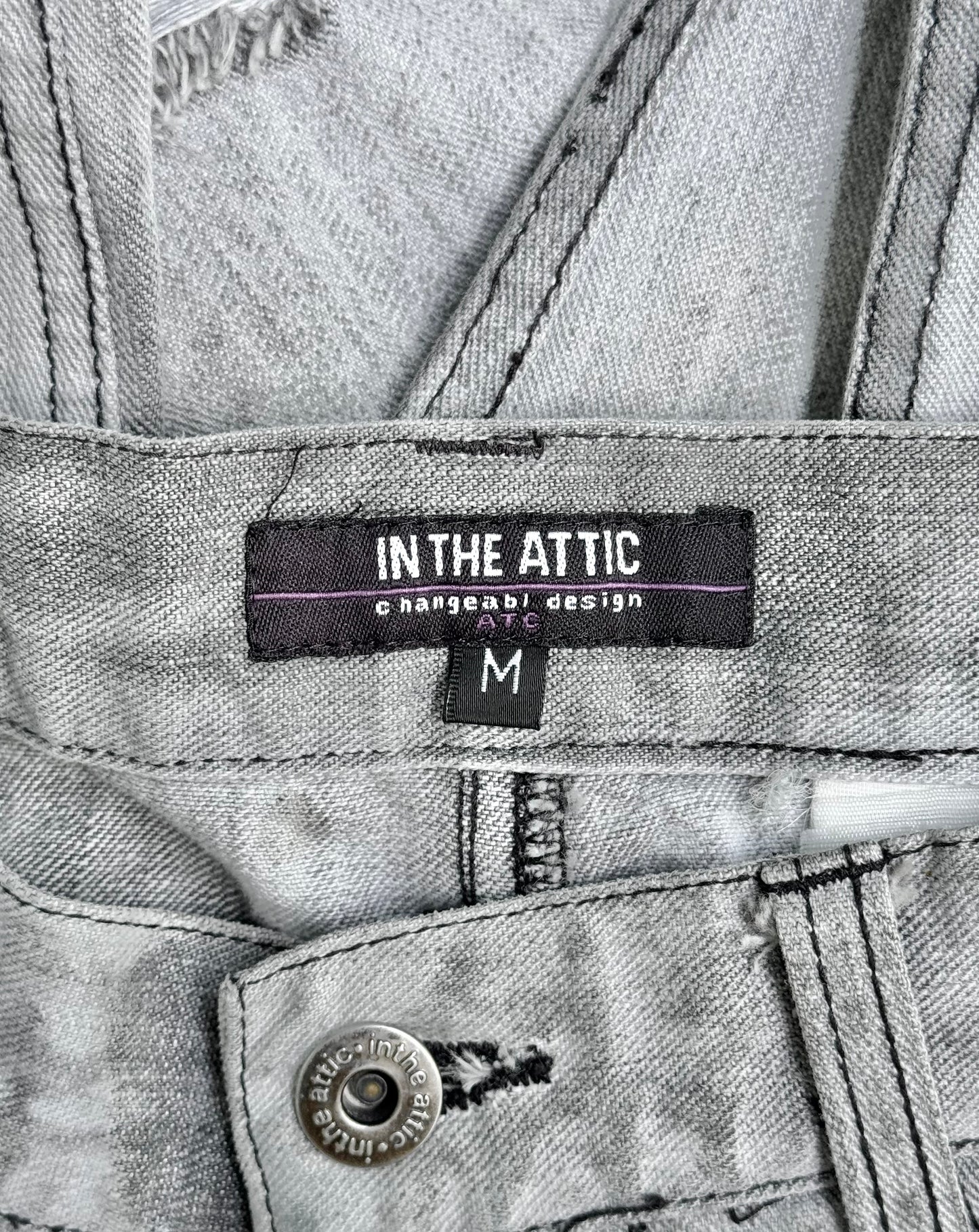 InTheAttic Early 00s Bleach-dyed Punk Patchwork Bootcut Flare Denim