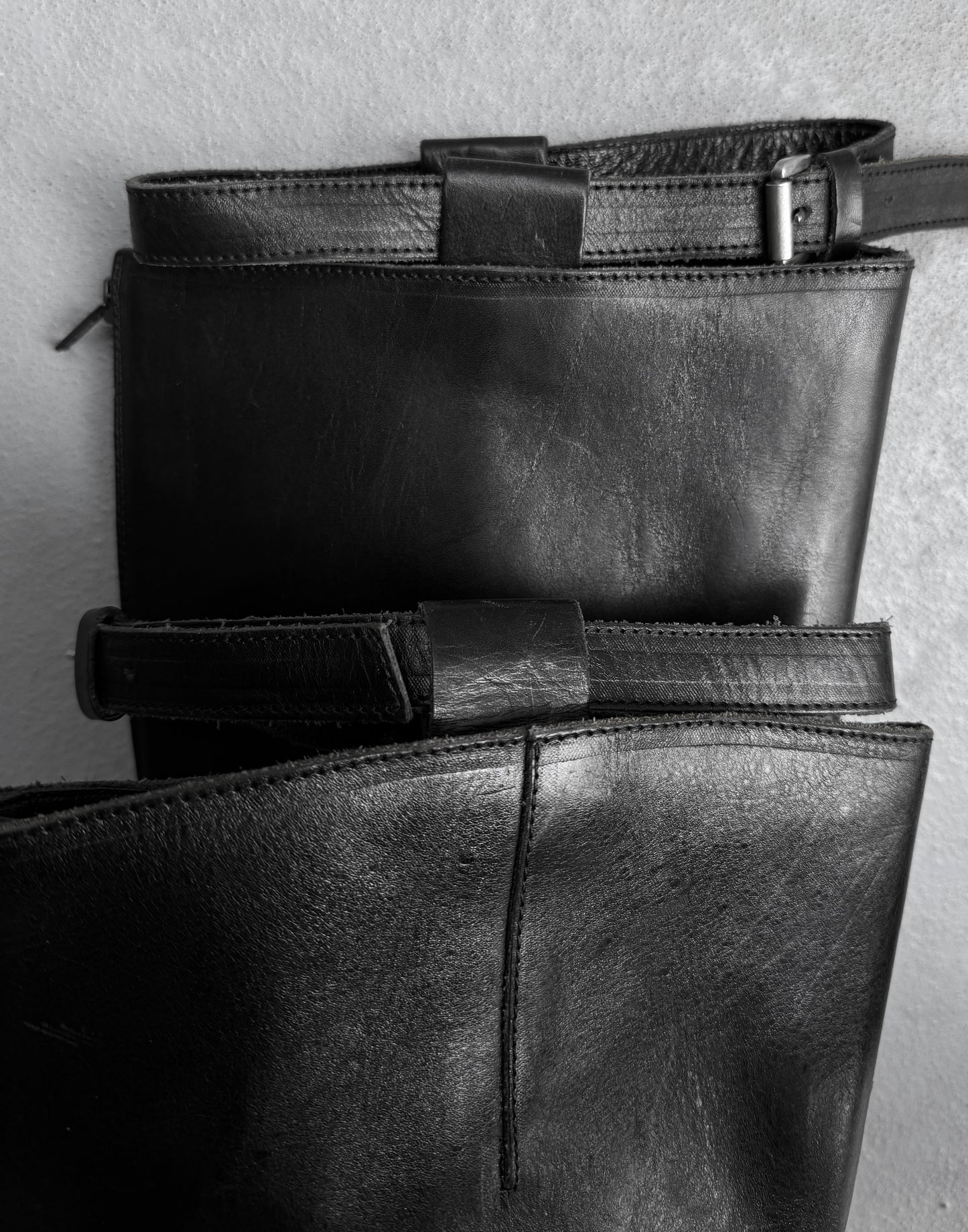 Ann Demeulemeester AW04 Knee-high ‘Tucson Nero’ Horse Riding Leather Boots