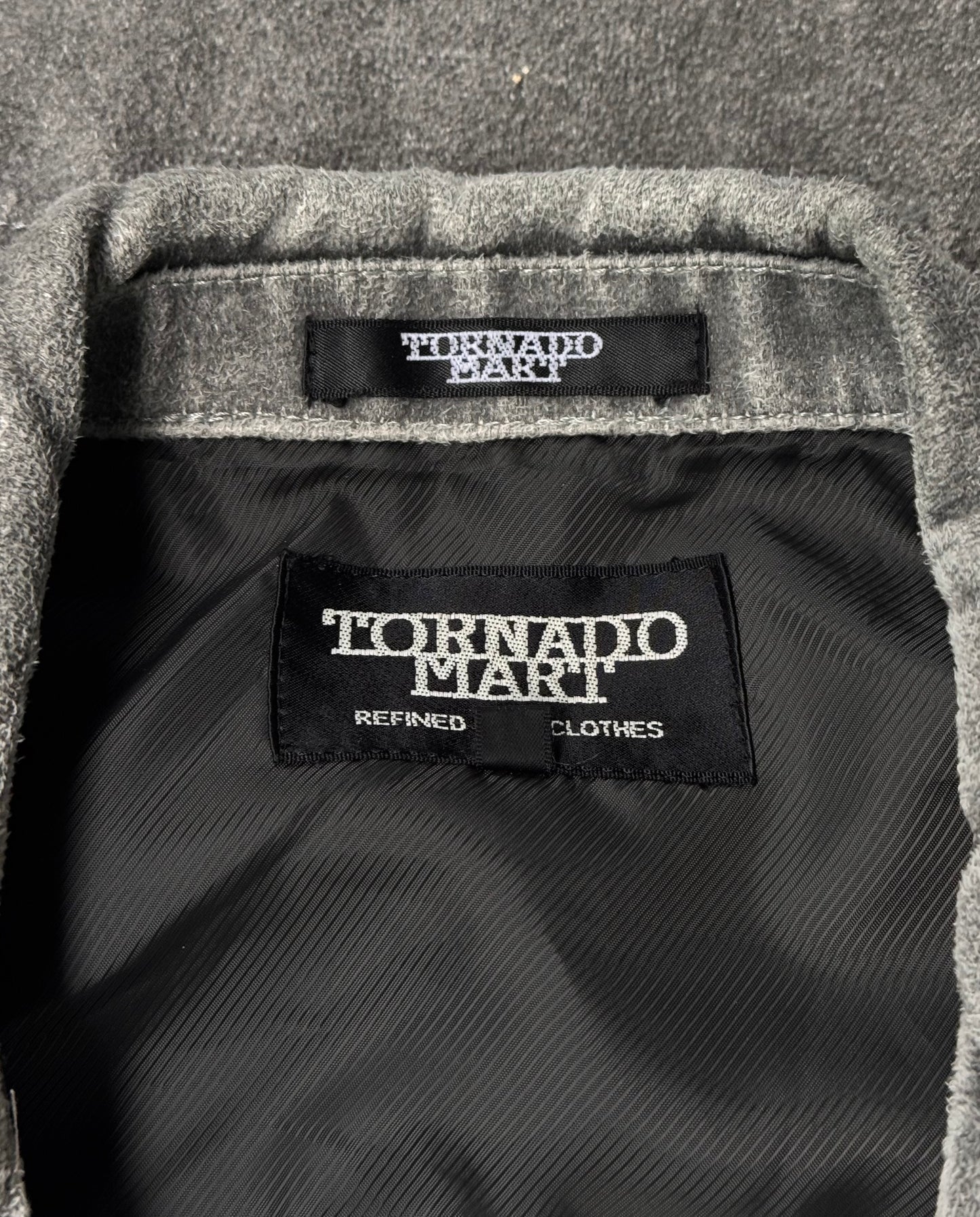 Tornado Mart Early 00s Grey Moleskin Cotton Rider Jacket