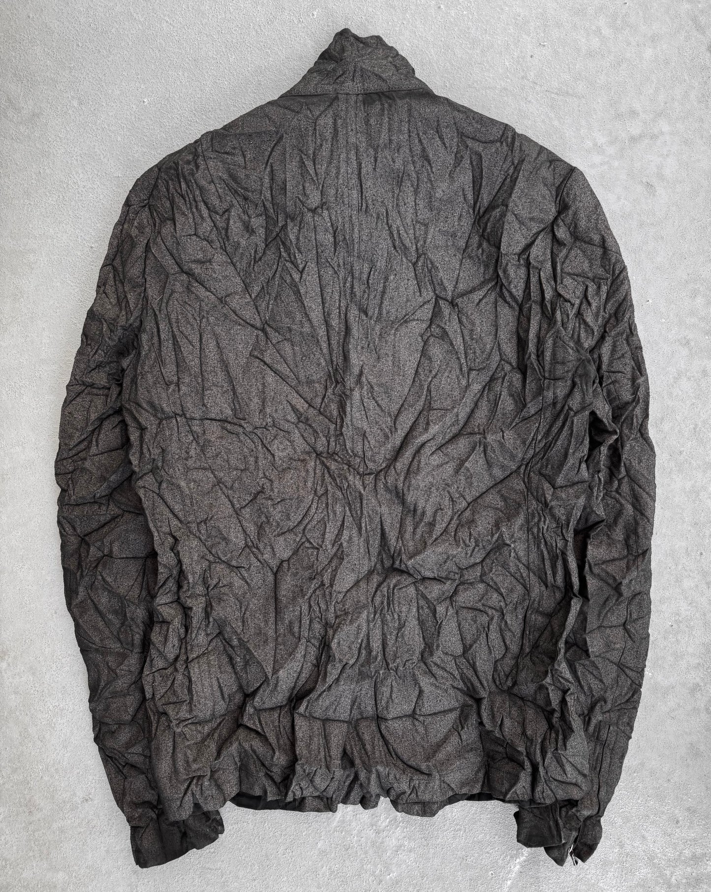 ATTACHMENT by Kazuyuki Kumagai Wrinkled Silk-blend Zip-up Jacket