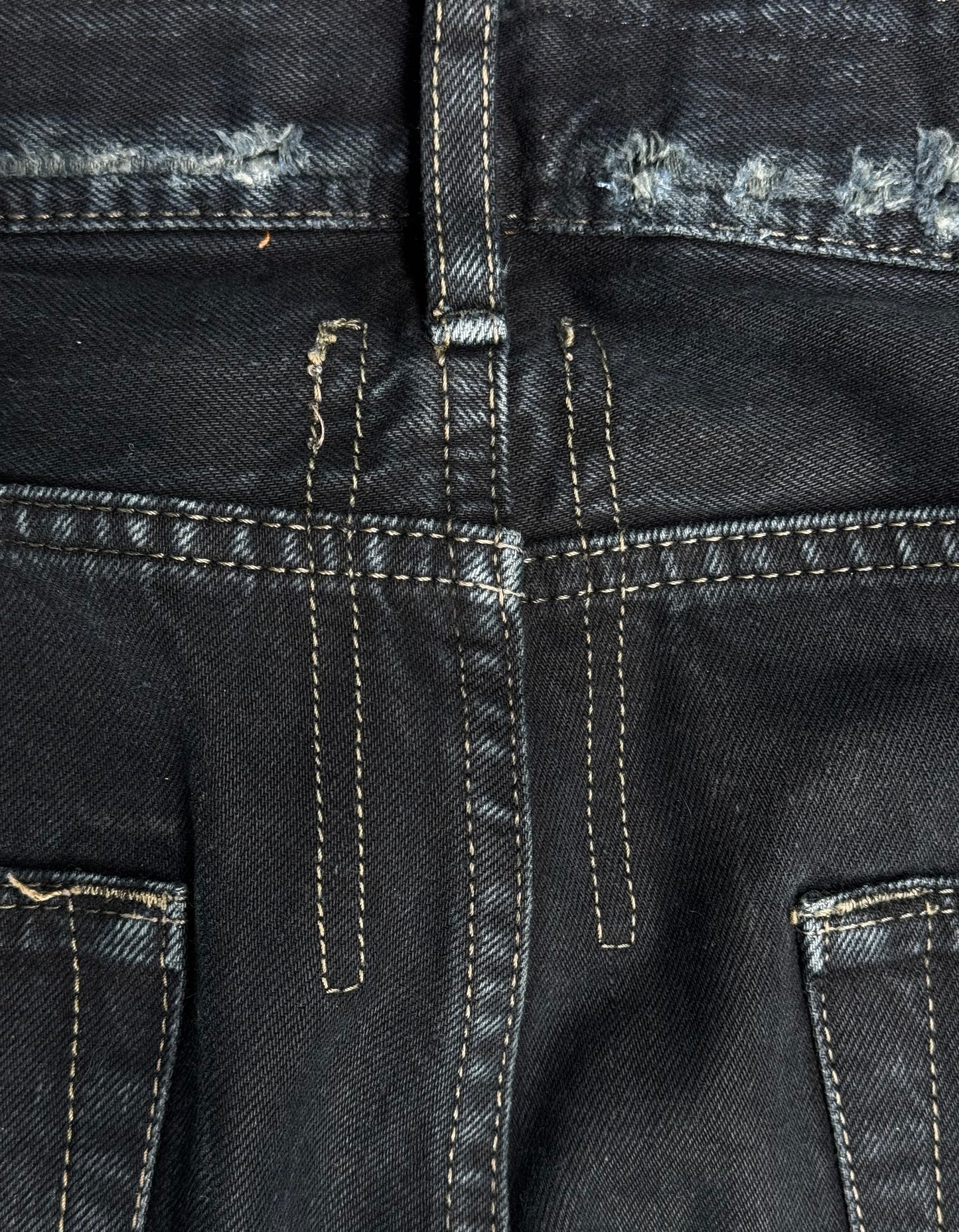 Rick Owens DRKSHDW AW07 “EXPLODER” Distressed Black ‘Detroit Cut’ Skinny Denim