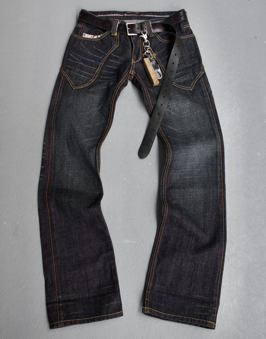 NICOLE CLUB FOR MEN Early 00s Python Bootcut Indigo Denim