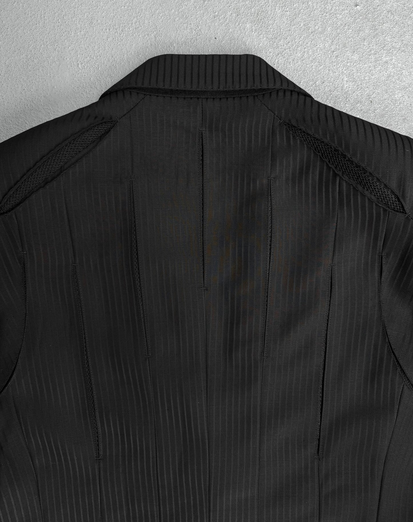 MiharaYasuhiro AW08 Slashed Stripe Wool Button-up Blazer