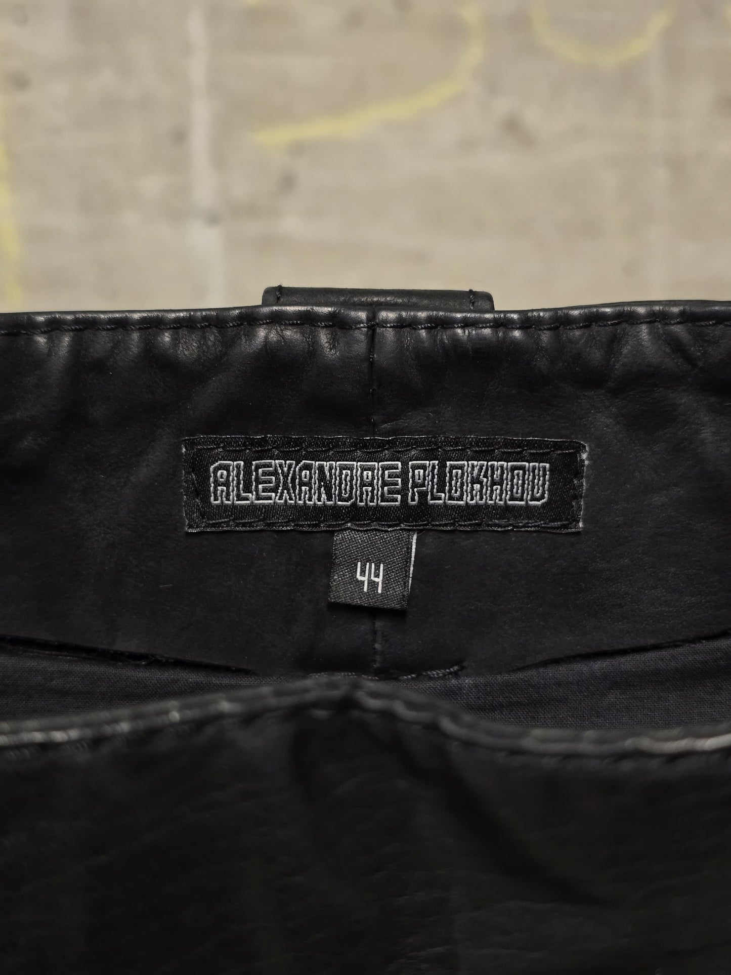 Alexandre Plokhov 2010s Asymmetrical Drop-crotch Calfskin Nubuck Leather Cargo Pants