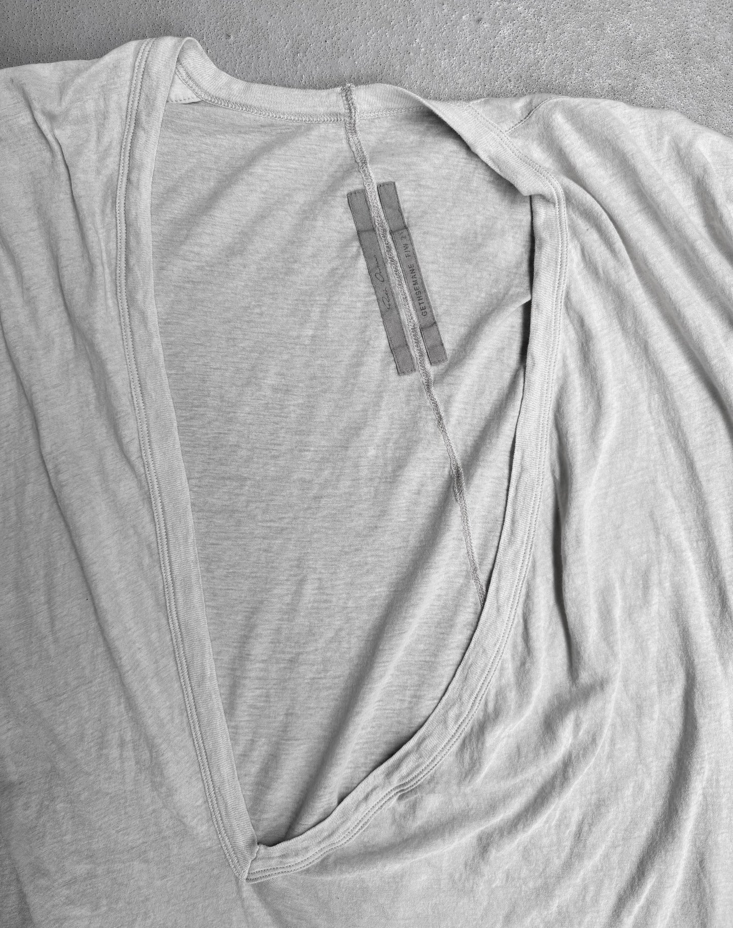 Rick Owens AW21 “GETHSMANE” Pearl Asymmetrical ‘Dylan Cut’ T-shirt