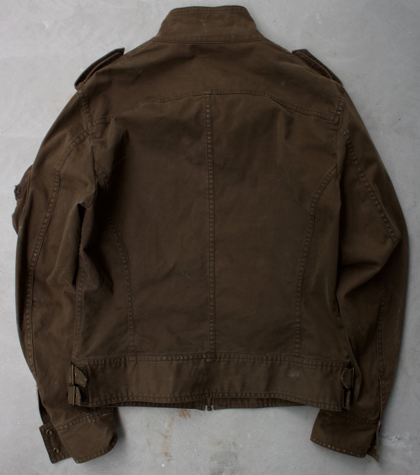 TÊTE HOMME Early 00s Khaki Multi-pocket Rider Jacet