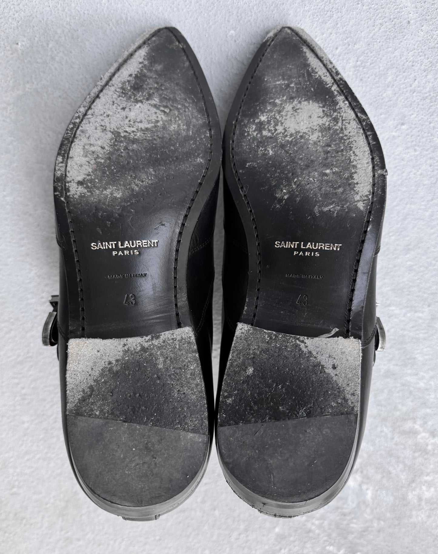 Saint Laurent Paris SS19 Western Buckle Belted ‘Stan’ Ankle Boots