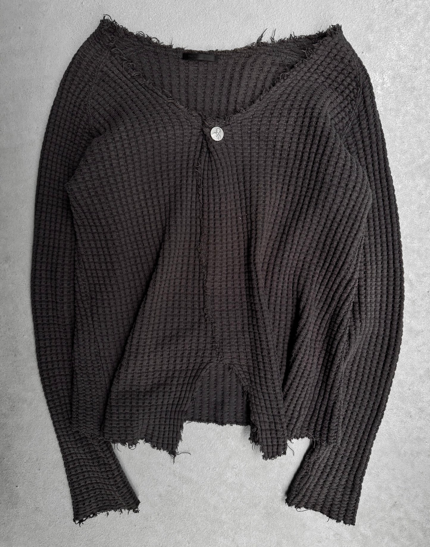 The Viridi-anne AW06 Distressed ‘Virgin Mary’ Oversize Waffle Knit Sweater