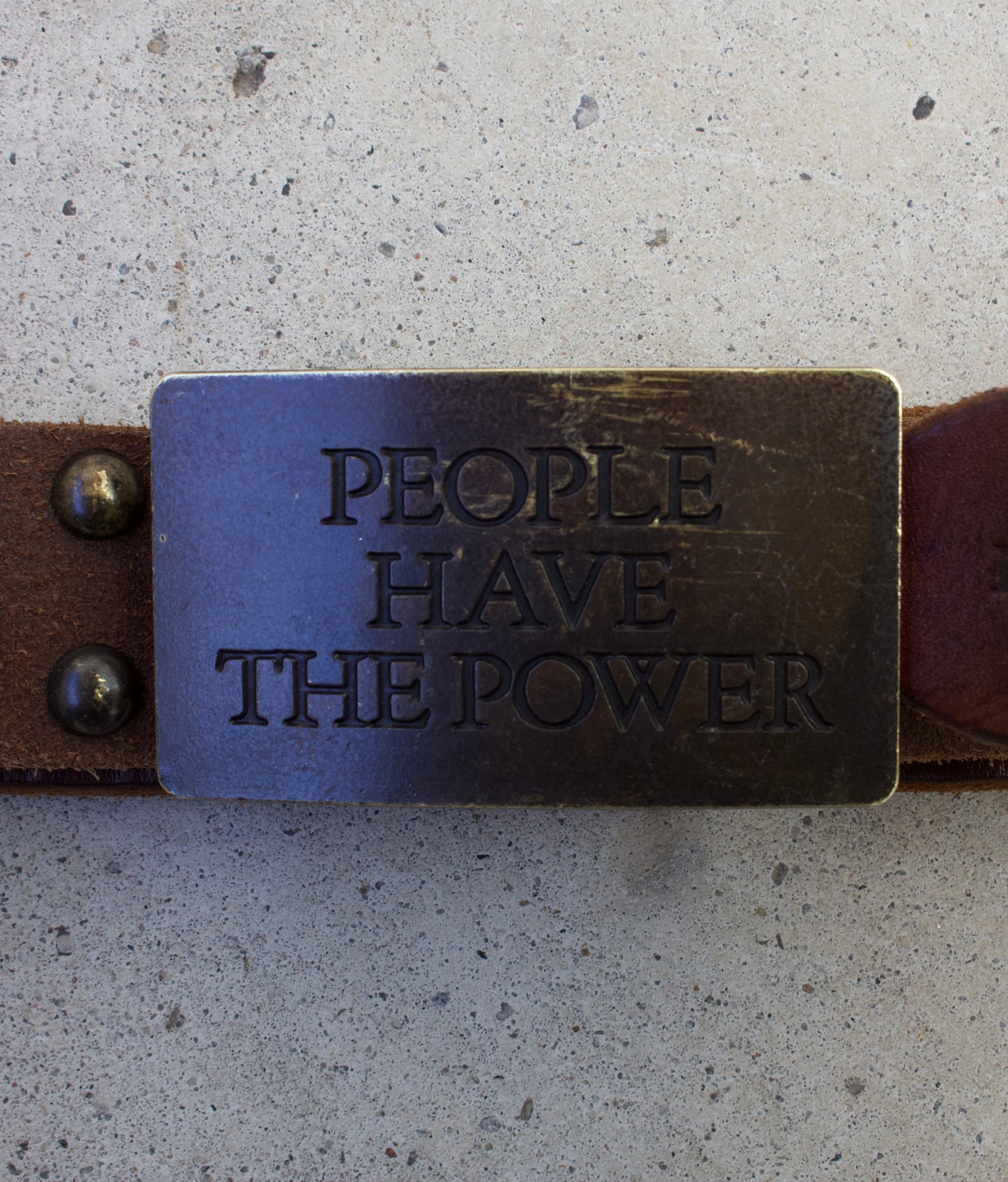Hysteric Glamour 2000s “People Have The Power” Suede Leather Studded Belt