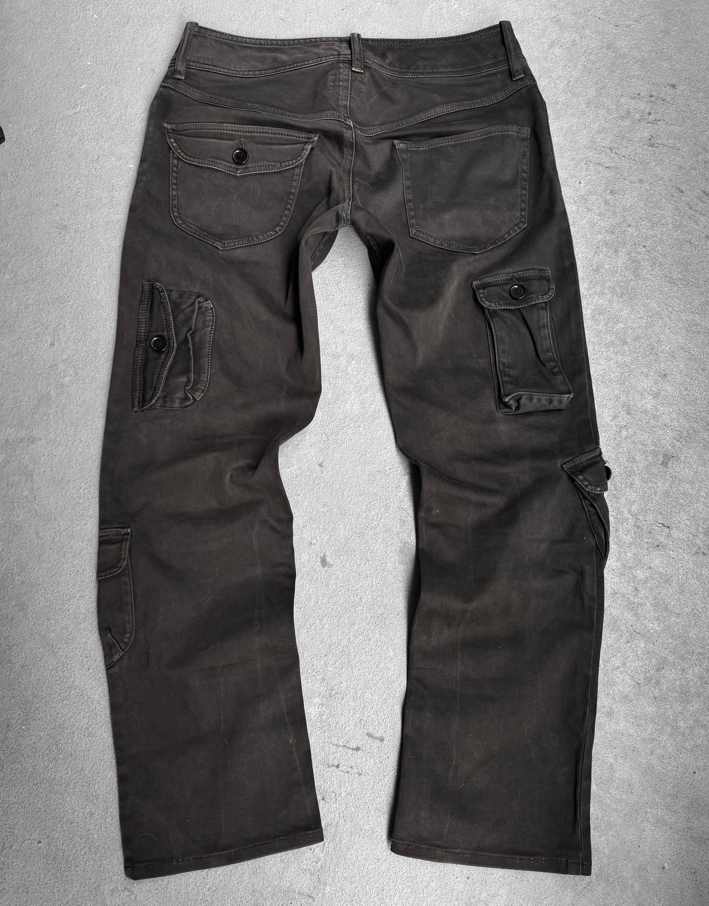 SHARE SPIRIT HOMME Early 00s Multi-pockets Cargo Bootcut Khaki Pants