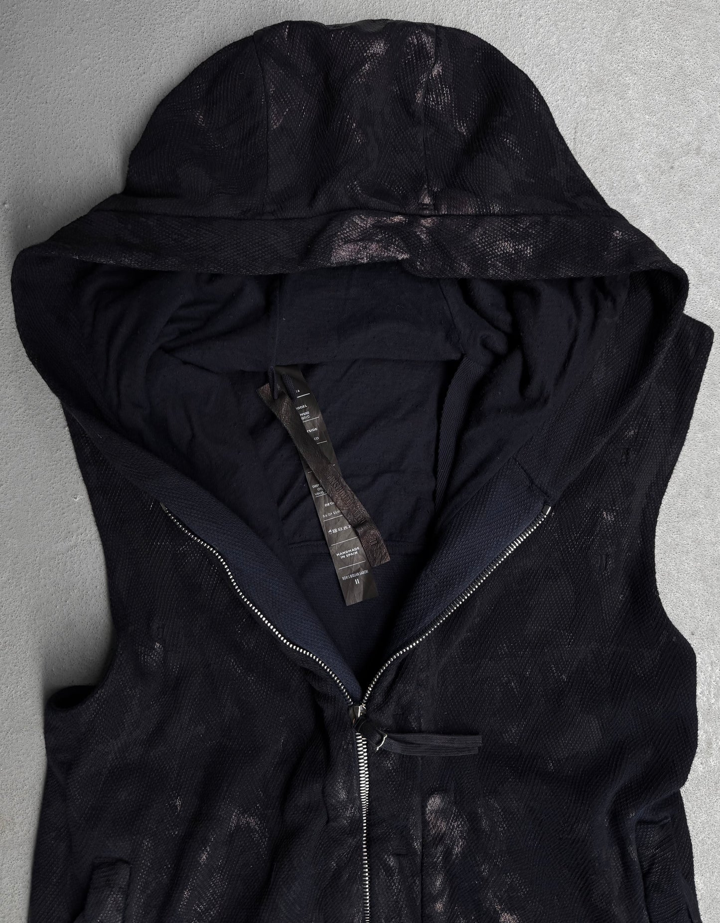 Boris Bidjan Saberi SS16 ‘ZIPPER0 F0501C’ Vinyl Processed Hooded Vest