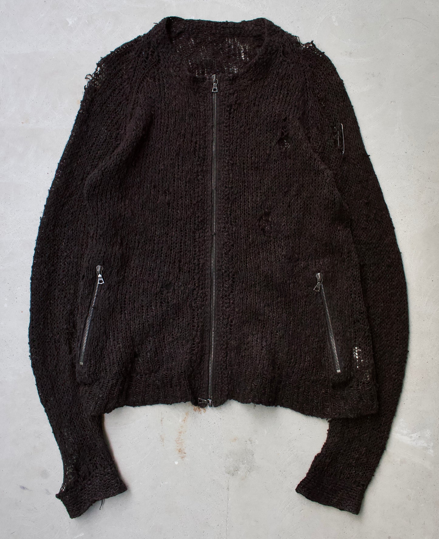 Isamu Katayama “BACKLASH” AW07 Distressed Rough Linen Cardigan