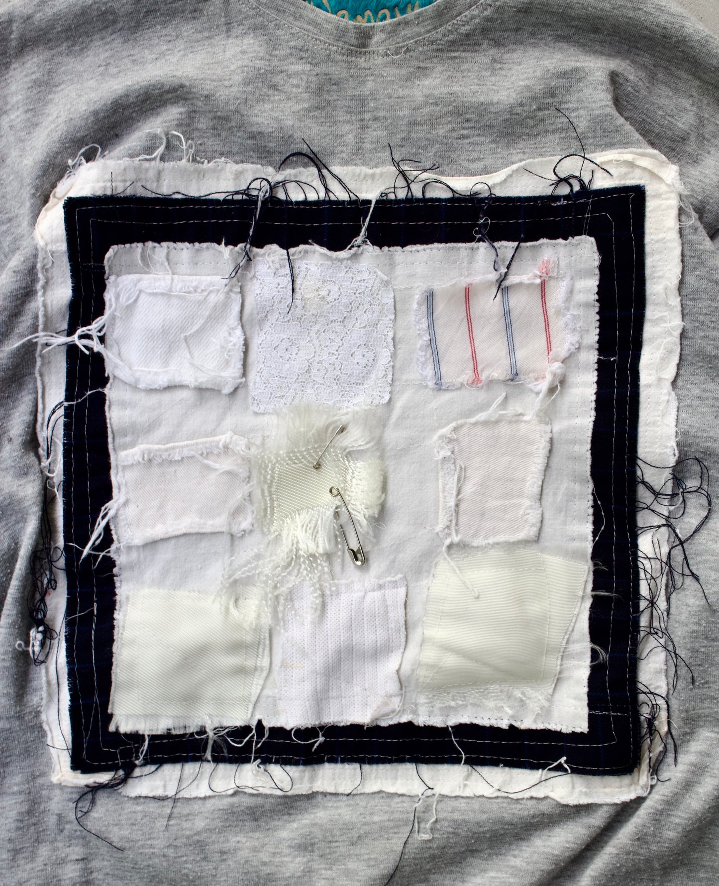 Christopher Nemeth Late 90s Fabric Patches Collage Long-sleeve