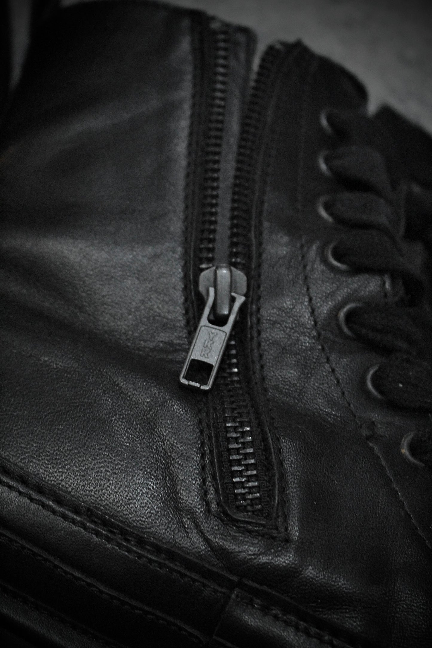 Ann Demeulemeester "Roccia" Black High-top Leather Sneakers