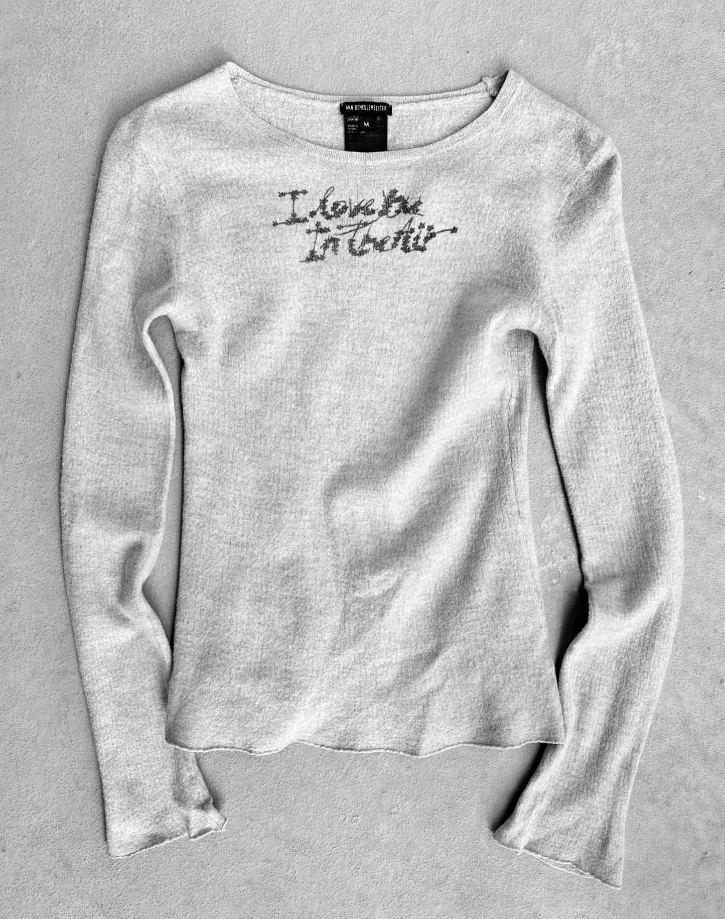 Ann Demeulemeester Early 00s ‘I Love You In The Air’ Wool Knitted Sweater