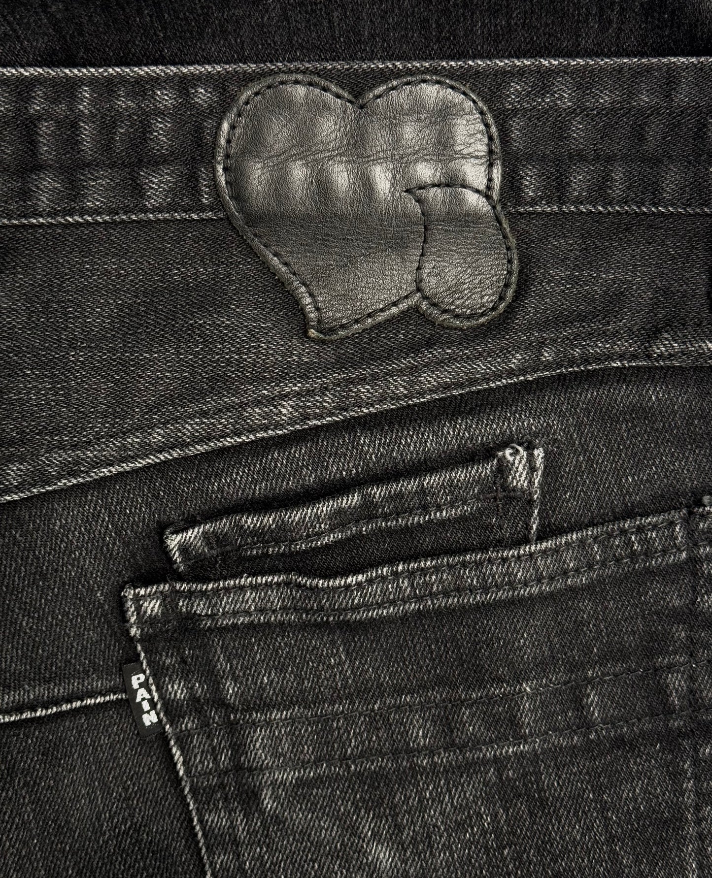 Number (N)ine AW07 “Love, God, Murder” Washed Black Slim Bootcut Denim