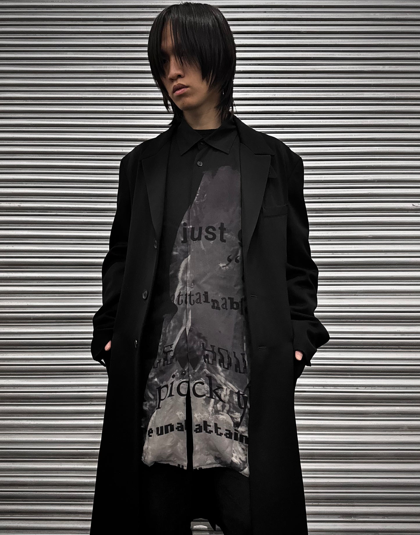 Yohji Yamamoto POUR HOMME AW20 Ghost Poem Graphic Printed Button-up Shirt
