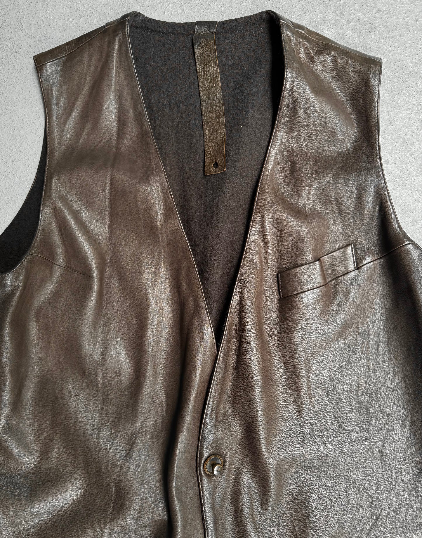Isaac Sellam: “Experience” Lambskin Leather Hybrid Wool Vest