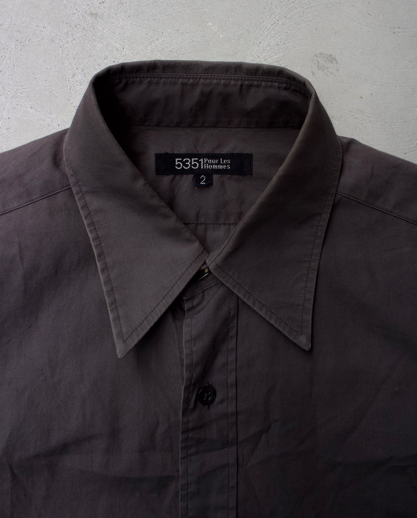 5351 Pour Les Hommes 00s Grey Dress Shirt