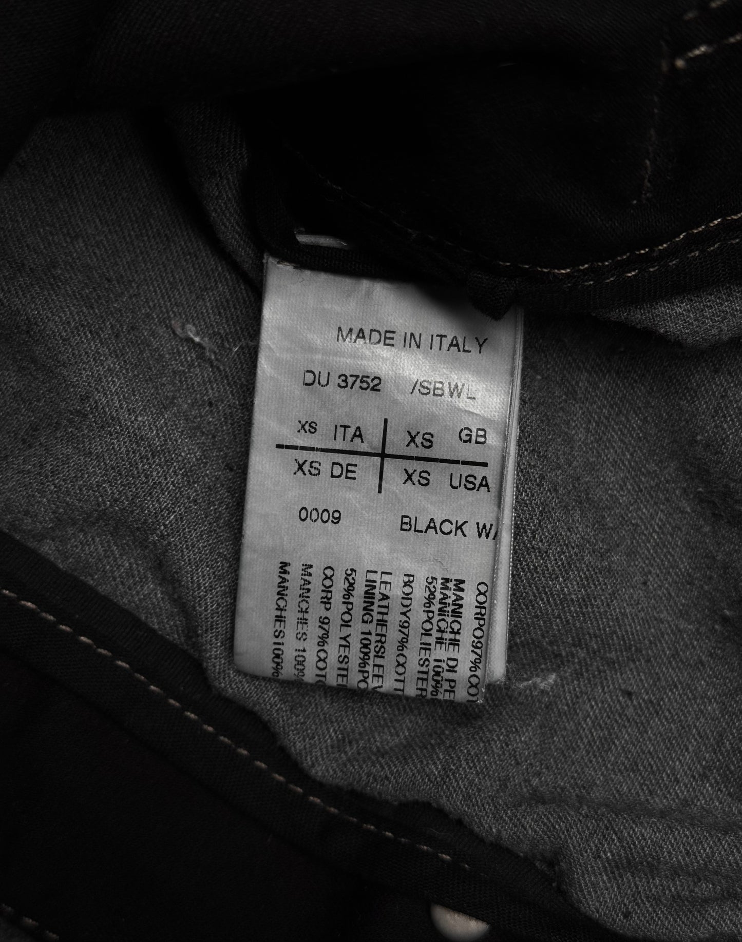Rick Owens DRKSHDW SS12 “NASKA” Leather Sleeve Waxed Worker Jacket