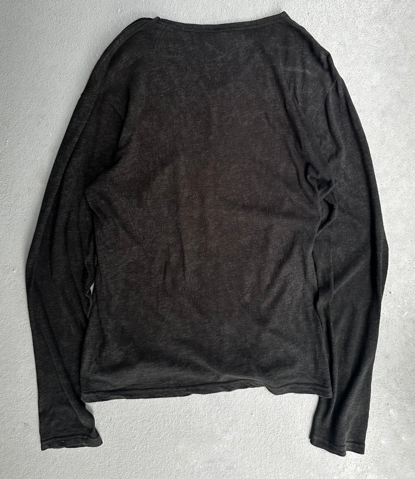 ABORDAGE Early 00s Skull Embellished Logo Hybrid Graphic Long-sleeve