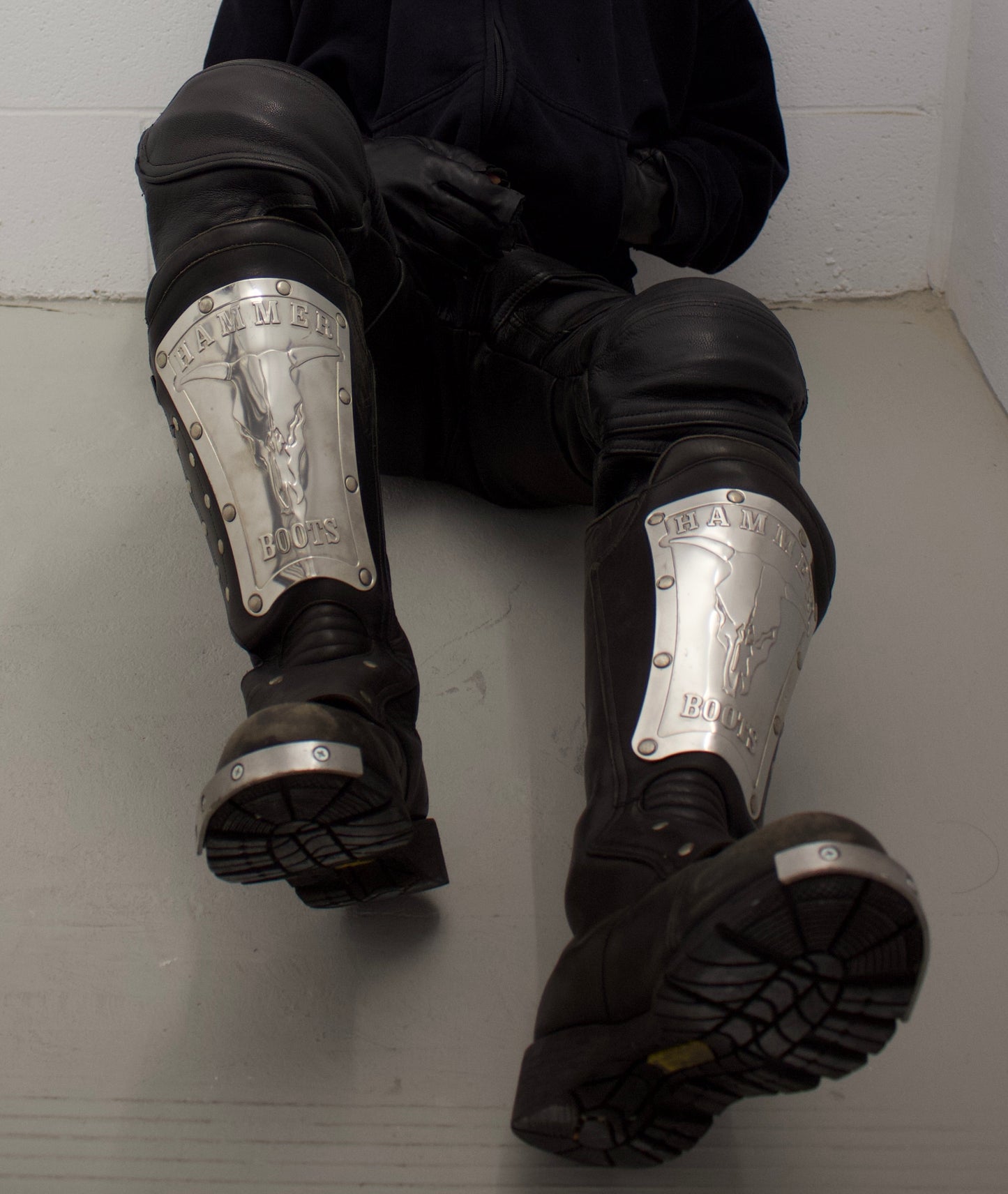 KADOYA Early 00s “Hammer” Metal Shield Studded Motorcycle Boots