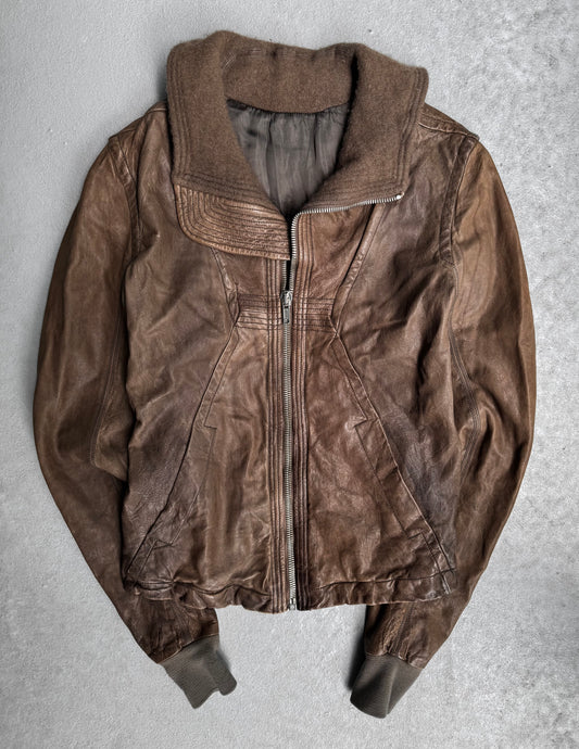 Rick Owens AW08 “STAG” Hammered Lambskin Leather Intarsia Jacket