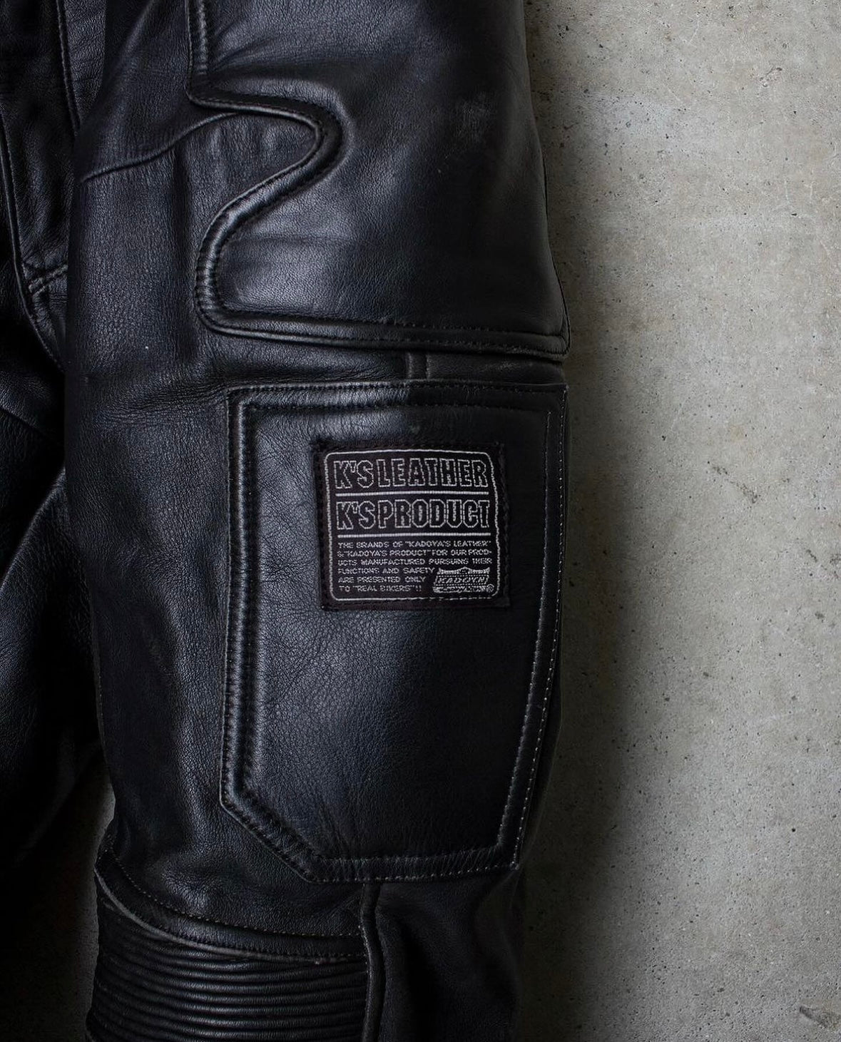 KADOYA 00s Cowhide Leather Padded Motorcycle Pants