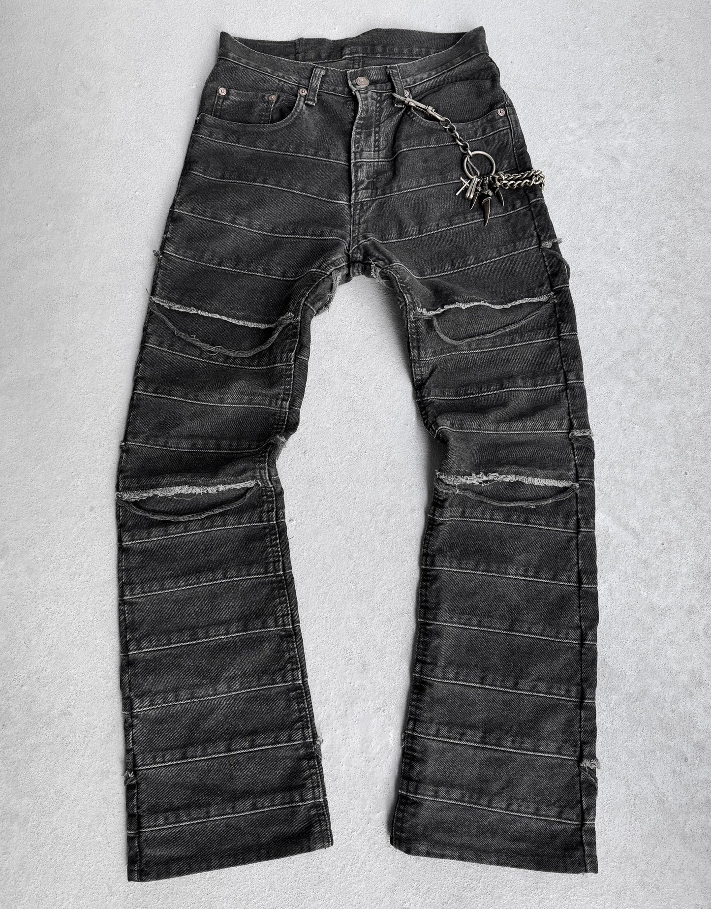 Hysteric Glamour Early 00s ‘Kinky’ Grey Flare Hagi Denim