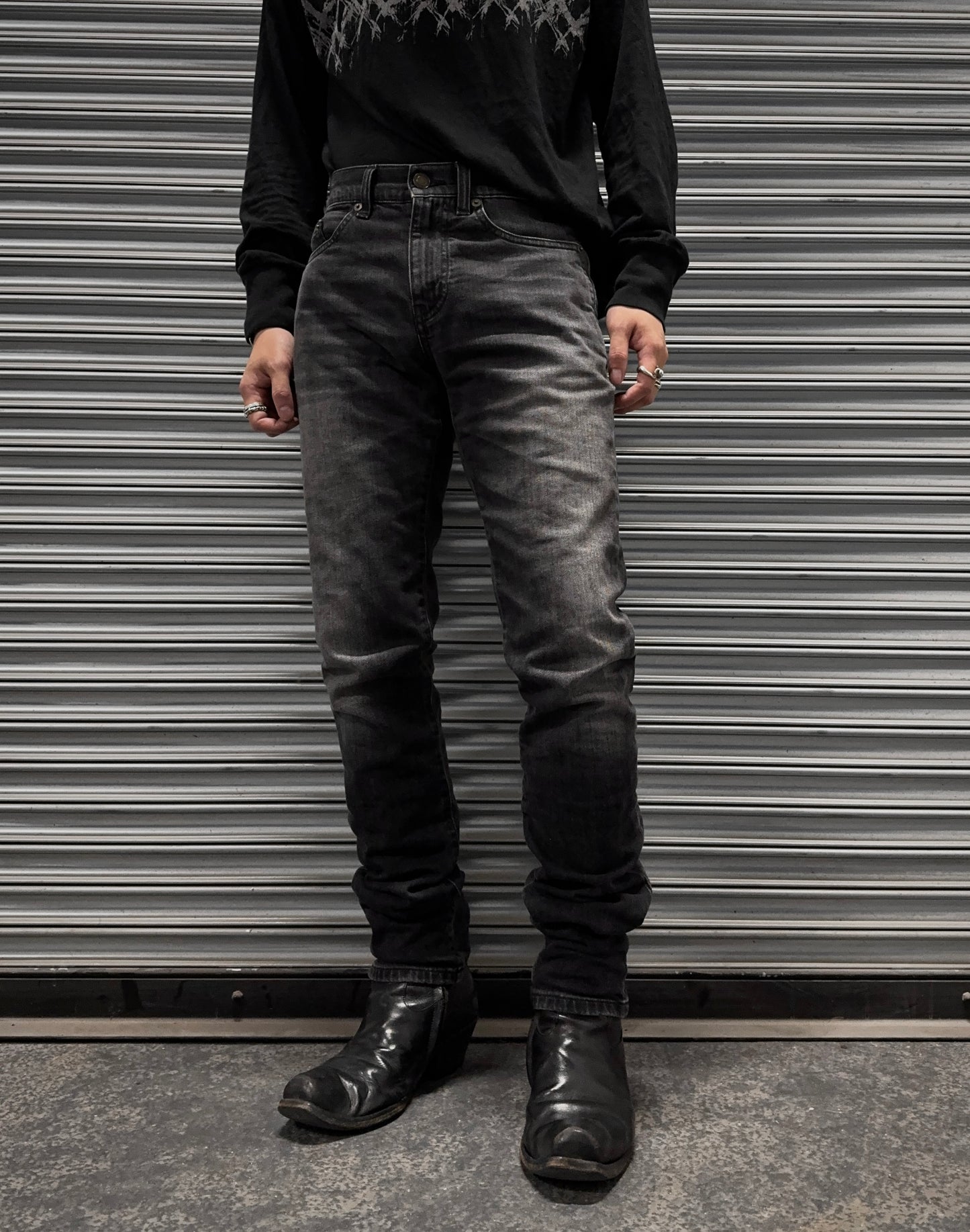 Saint Laurent Paris AW17 ‘D02’ Washed Grey Skinny Denim