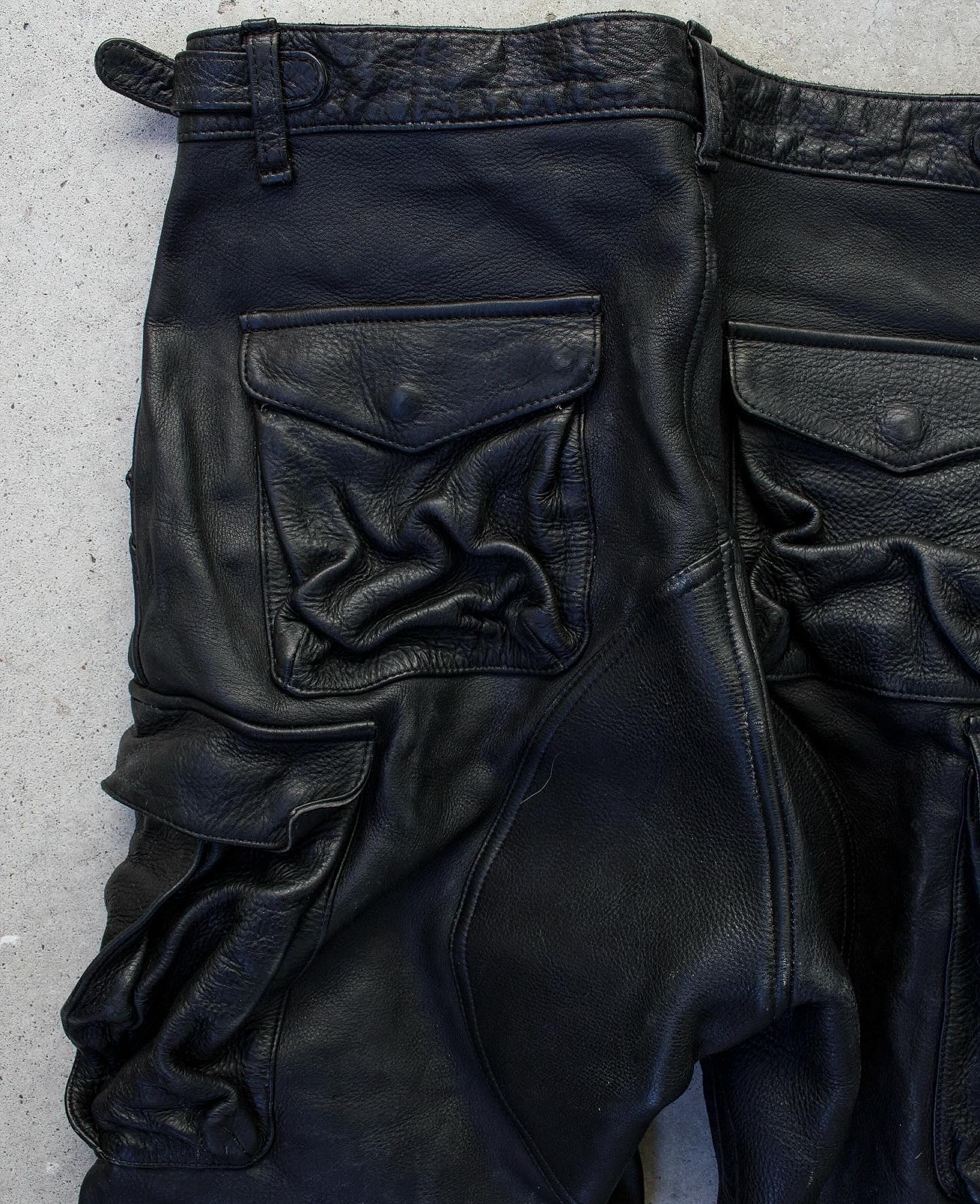 KADOYA Head Factory 00s Cowhide Leather Motorcycle Cargo Pants