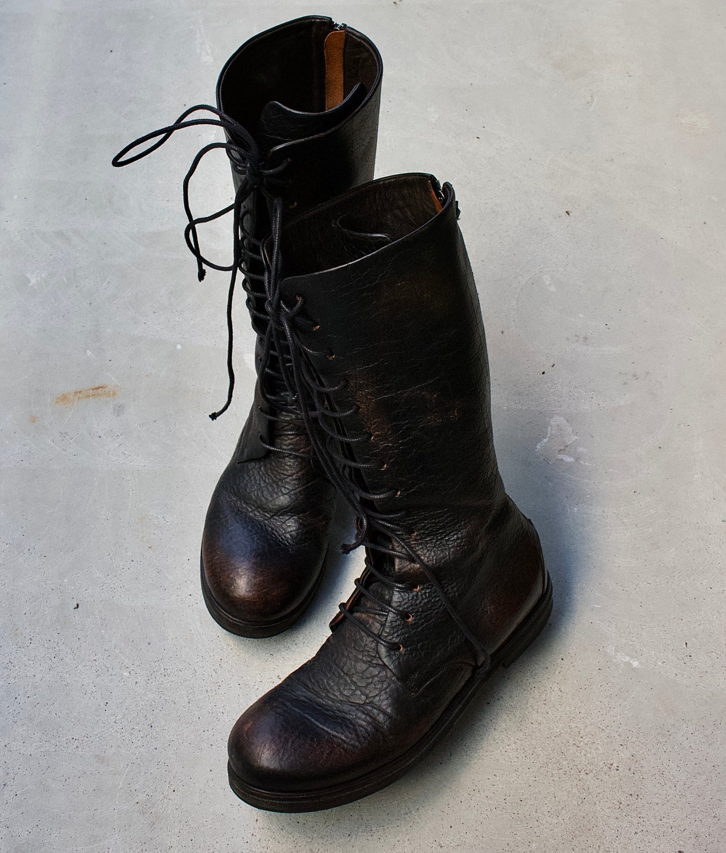 Marsèll Mid-Calf Combat Leather Boots