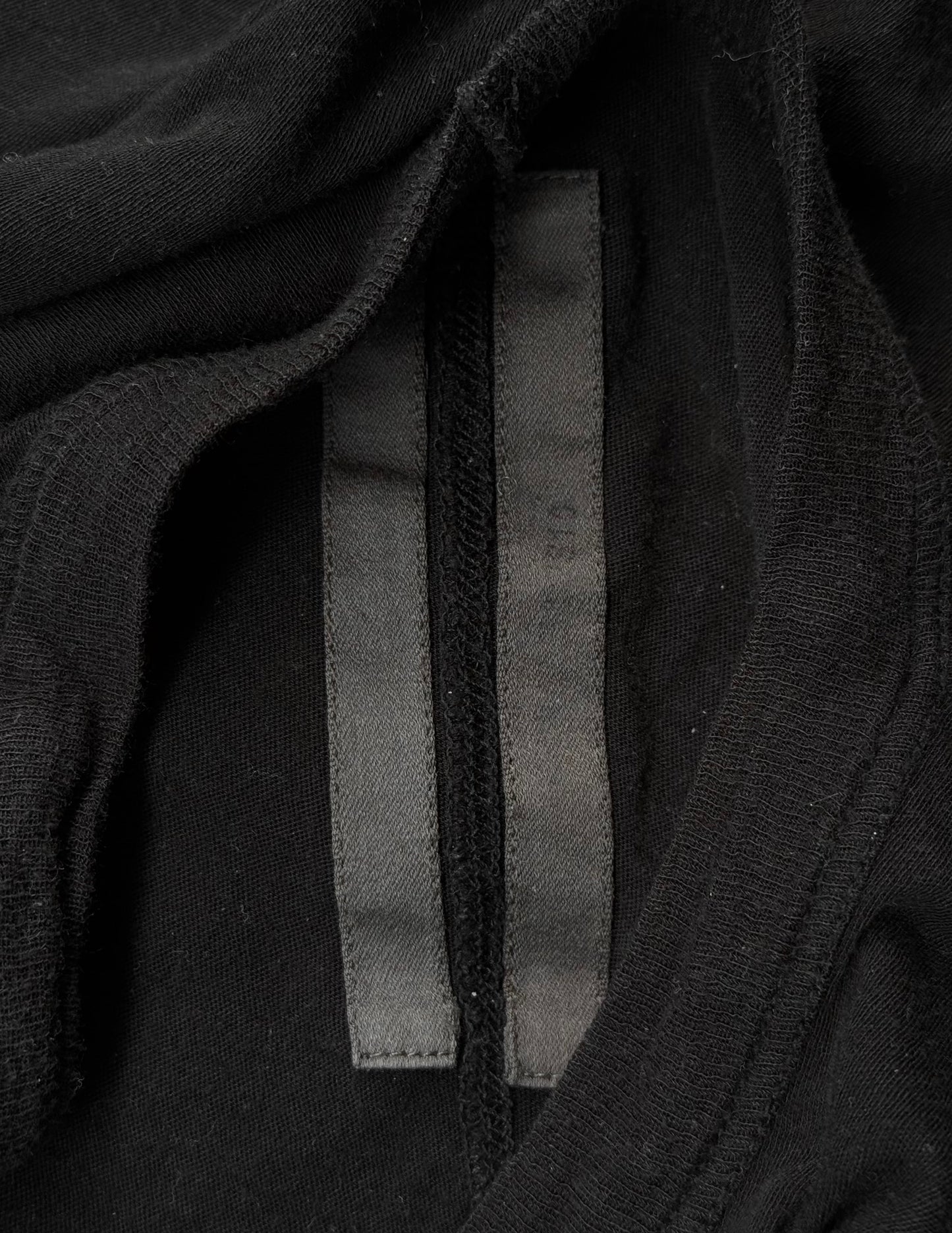 Rick Owens SS10 “RELEASE” Cropped Black Asymmetrical T-shirt