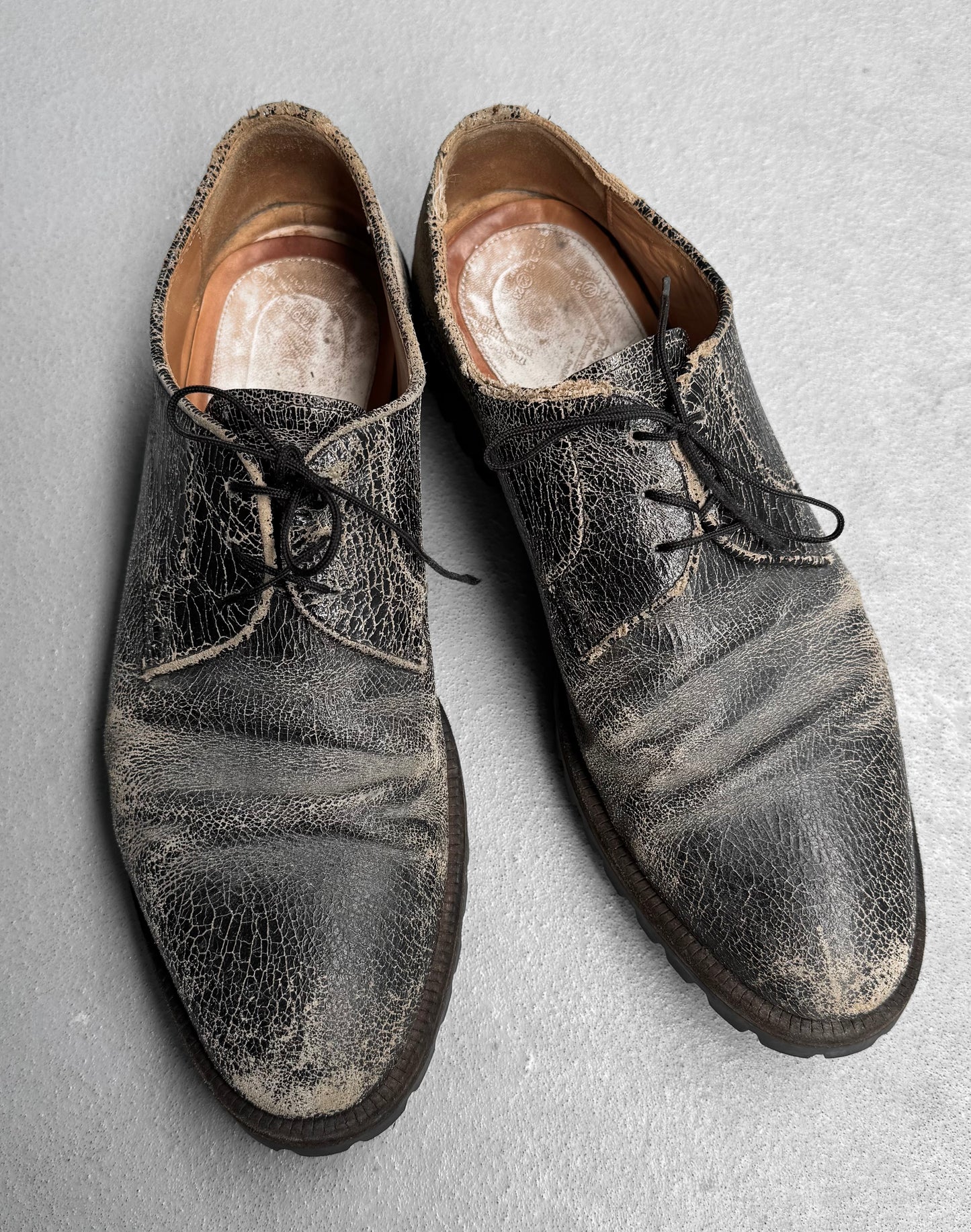 Maison Martin Margiela SS13 Cracked Leather Derbies