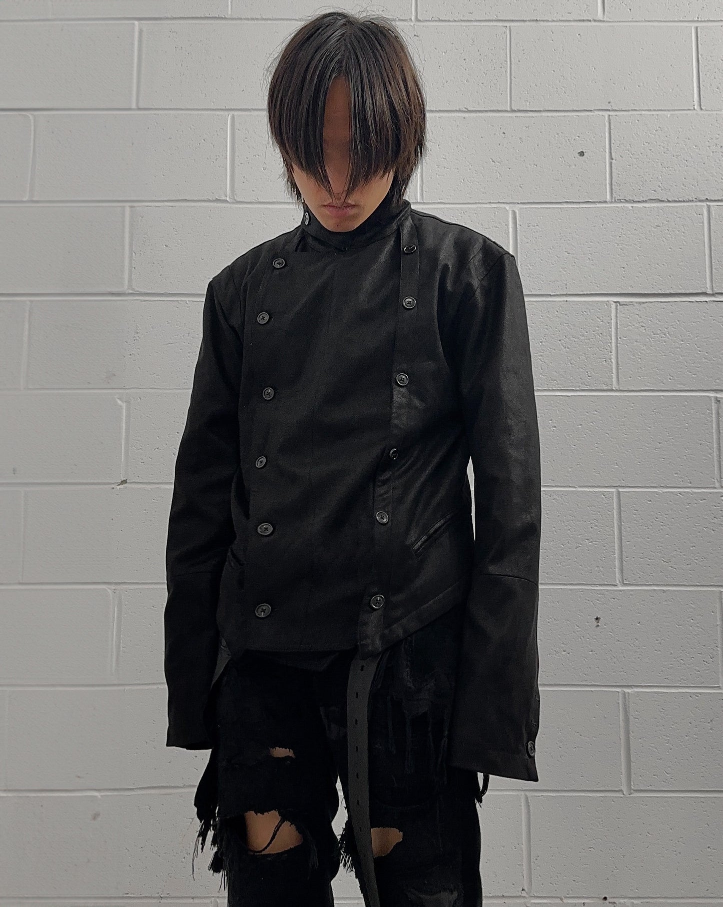 Ann Demeulemeester Early 00s Waxed Fencing Jacket