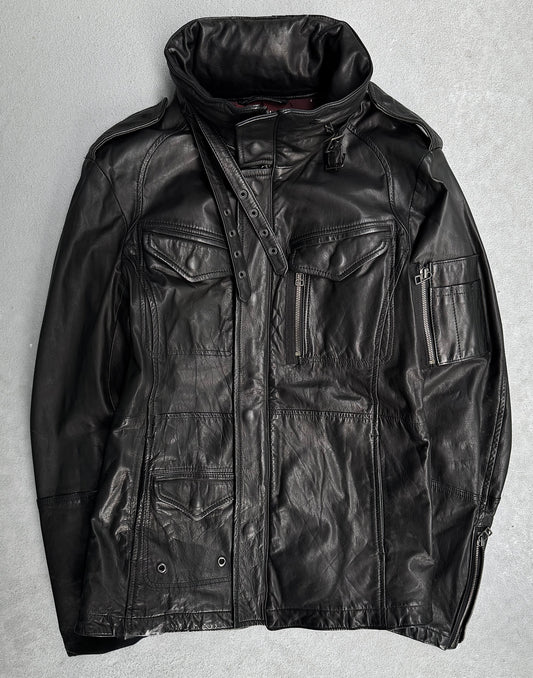 Kyoji Maruyama AW08 Cowhide Leather Multi-pockets Black Rider Jacket