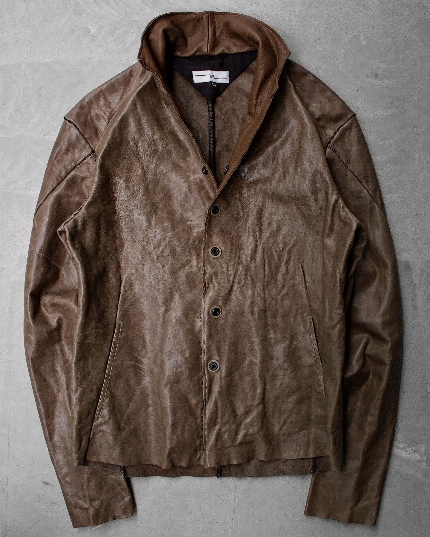ZAM BARRETT FW22 Protological Archetype Cowhide Leather Shirt Jacket