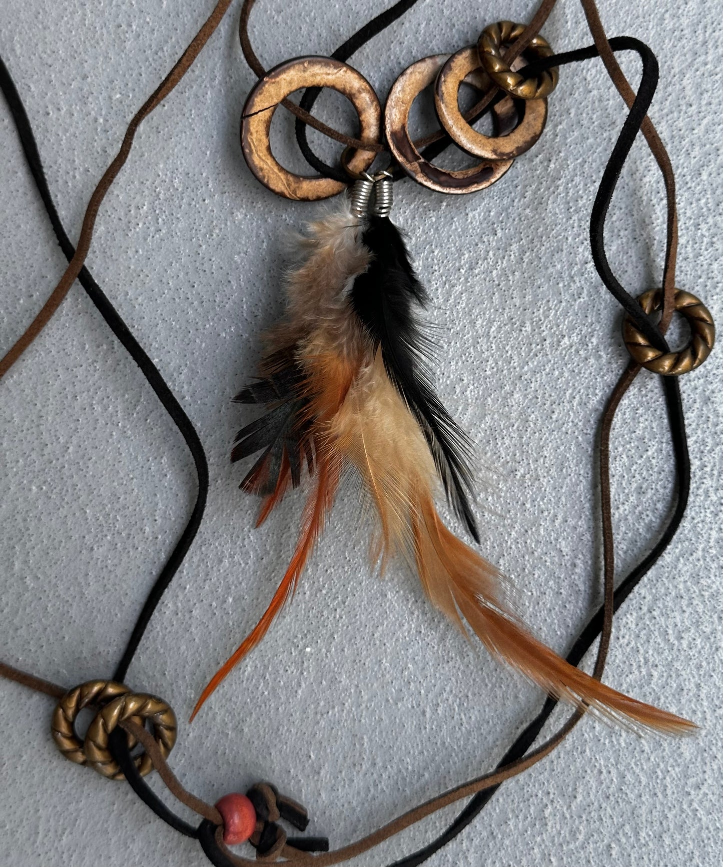 Vintage Y2K Japanese Handmade Feather Necklace
