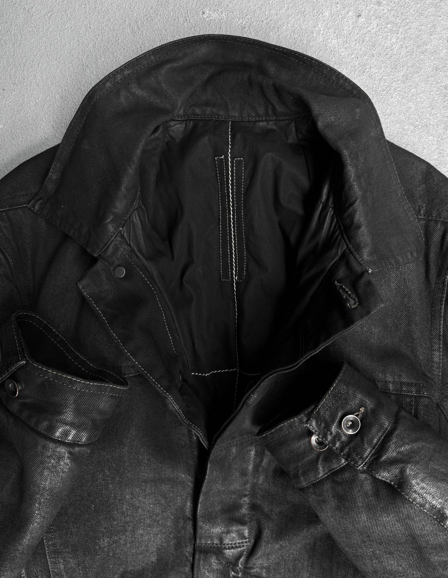 Rick Owens DRKSHDW AW17 “GLITTER” Waxed Denim Padded Worker Jacket