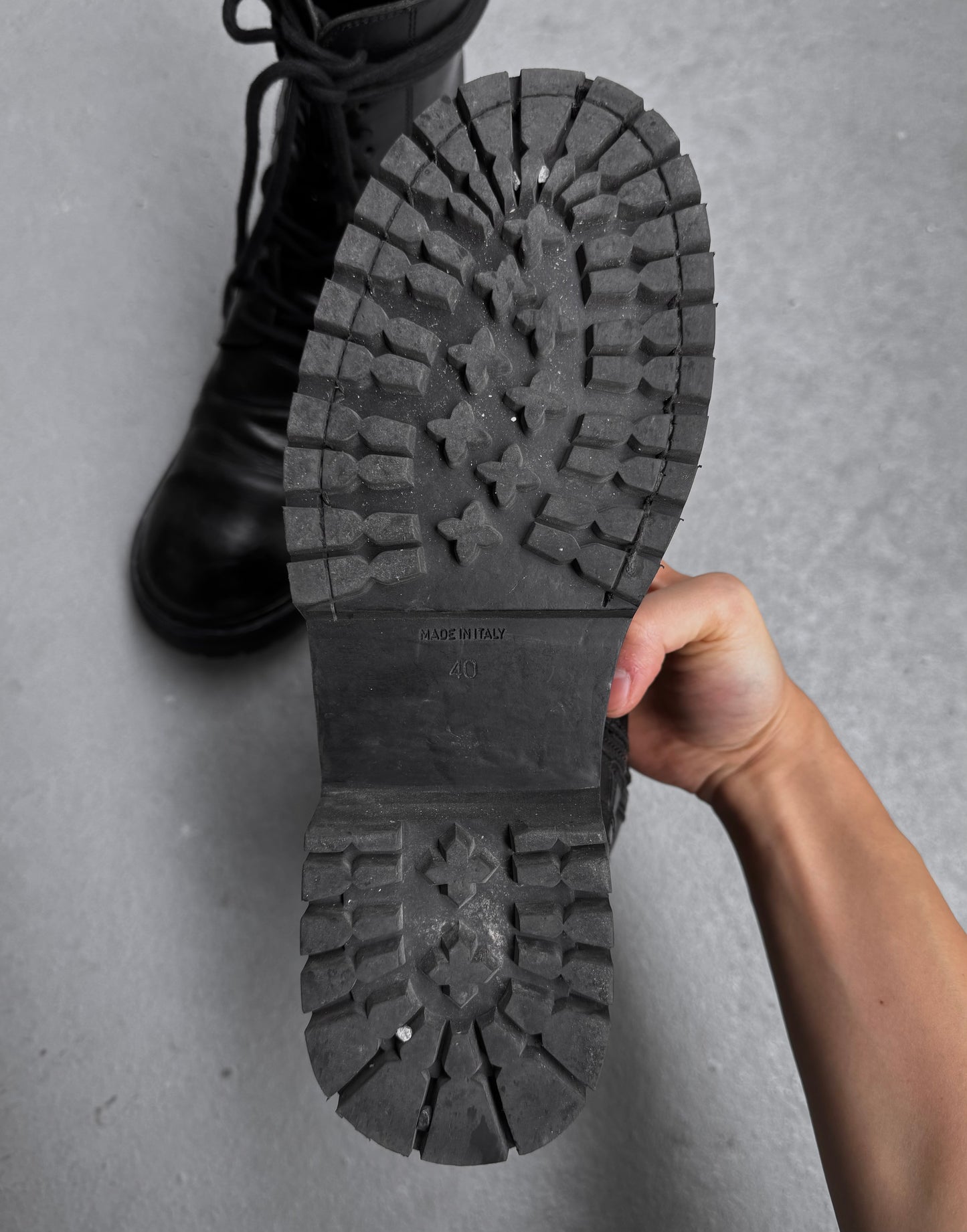 Ann Demeulemeester AW19 ‘Tucson Nero’ Leather Lace-up Combat Boots
