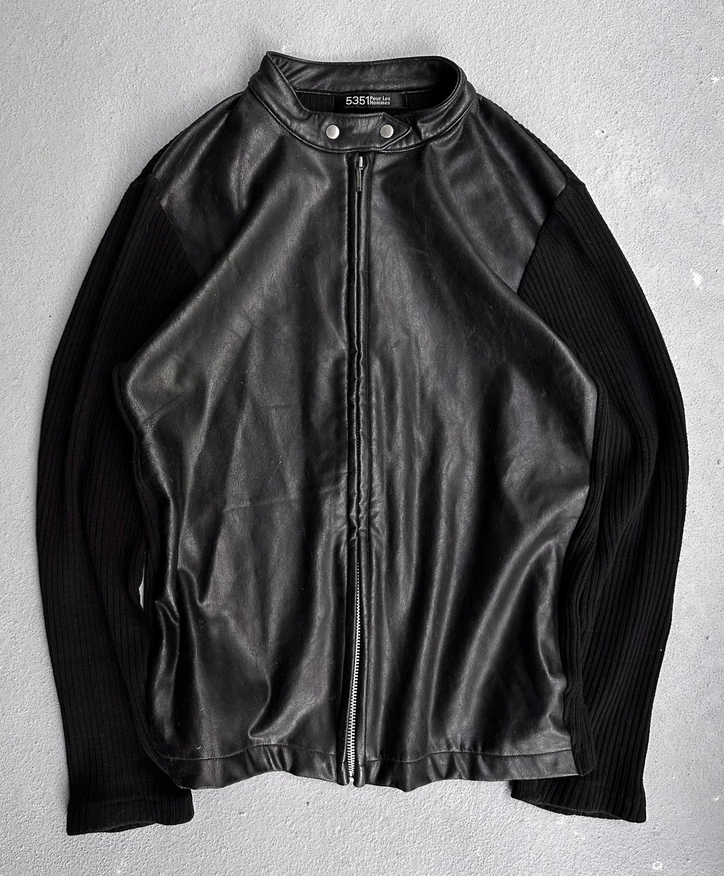 5351 Pour Les Hommes Early 00s Hybrid Knit Rider Jacket